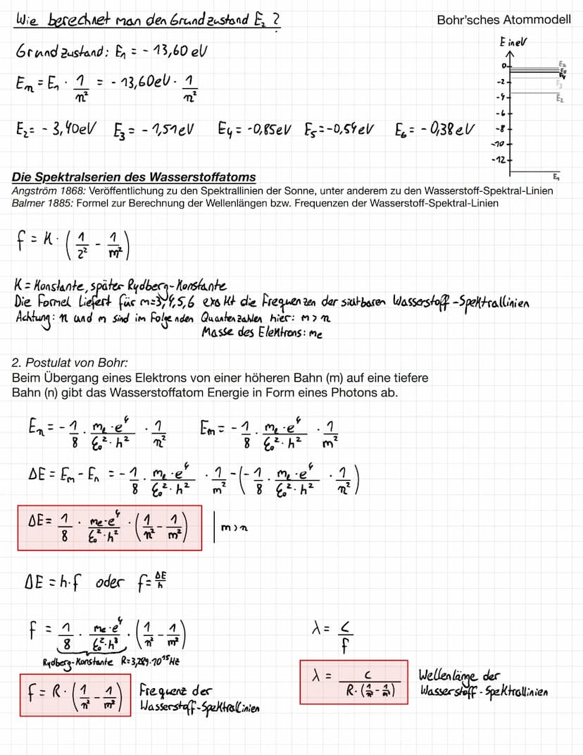 Bohr'sches Atommodell
Niels Bohr 1913: Ergänzung des Kern-Hülle-Modells von Rutherford
1. Postulat (Quantenbedingung).
Im Atom bewegen sich 