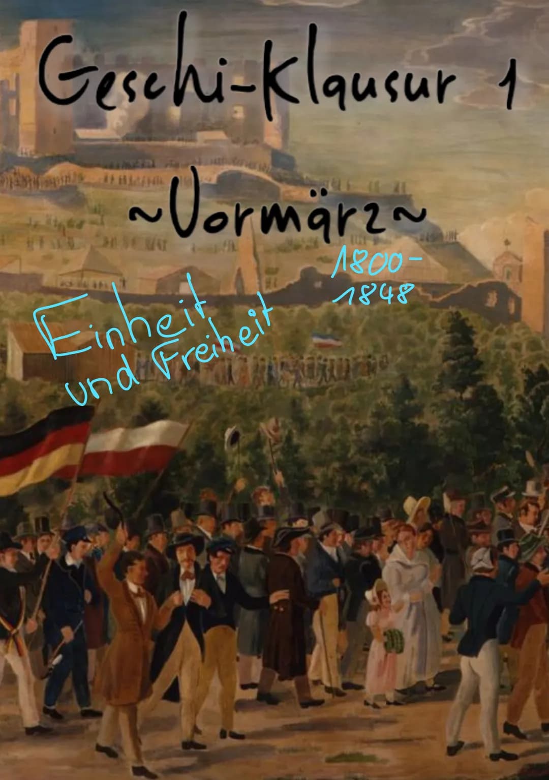 Geschi-Klausur 1
~Vormärz~
1800-
1848
PL
CHISEVAL
Einheit
und Freiheit 1813
1
Völker-
Schlecht
1815
WK
1
Wiener
Kongress
1817
WBF
I
Wartburg