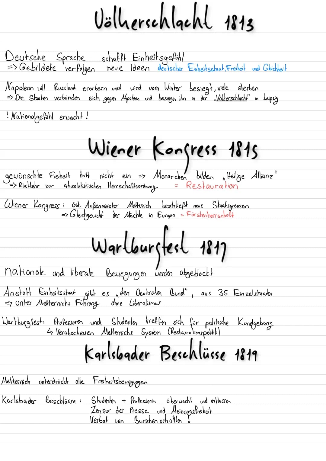 Geschi-Klausur 1
~Vormärz~
1800-
1848
PL
CHISEVAL
Einheit
und Freiheit 1813
1
Völker-
Schlecht
1815
WK
1
Wiener
Kongress
1817
WBF
I
Wartburg