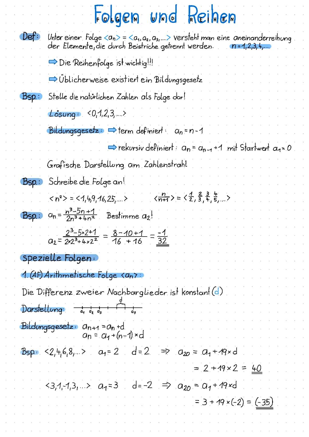 Folgen und Reihen