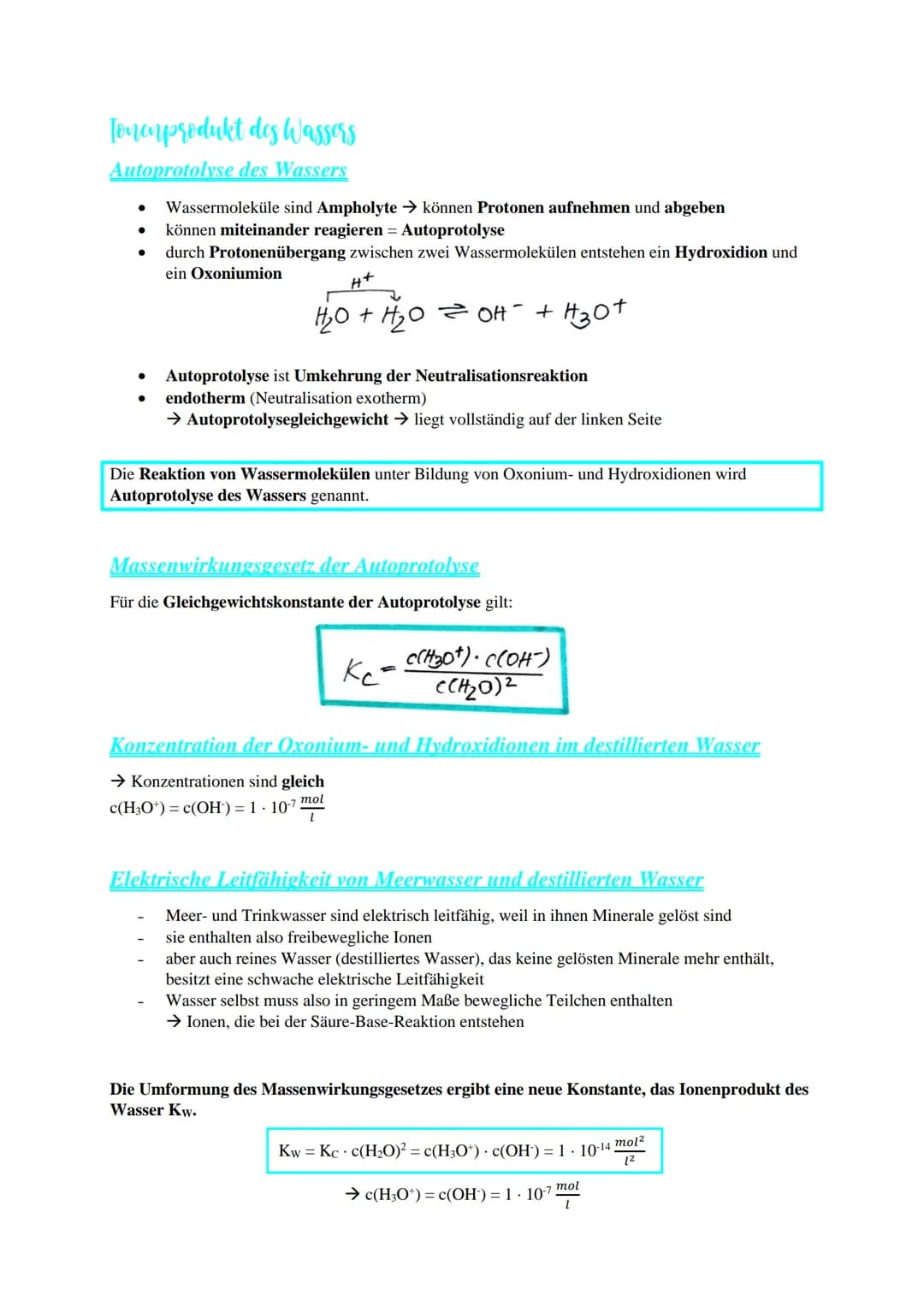•Säure-Base-Chemic
Historischer Säurehbegriff nach Arrhenius
Säuren sind Stoffe, deren Teilchen HA in wässriger Lösung zu Wasserstoffionen H
