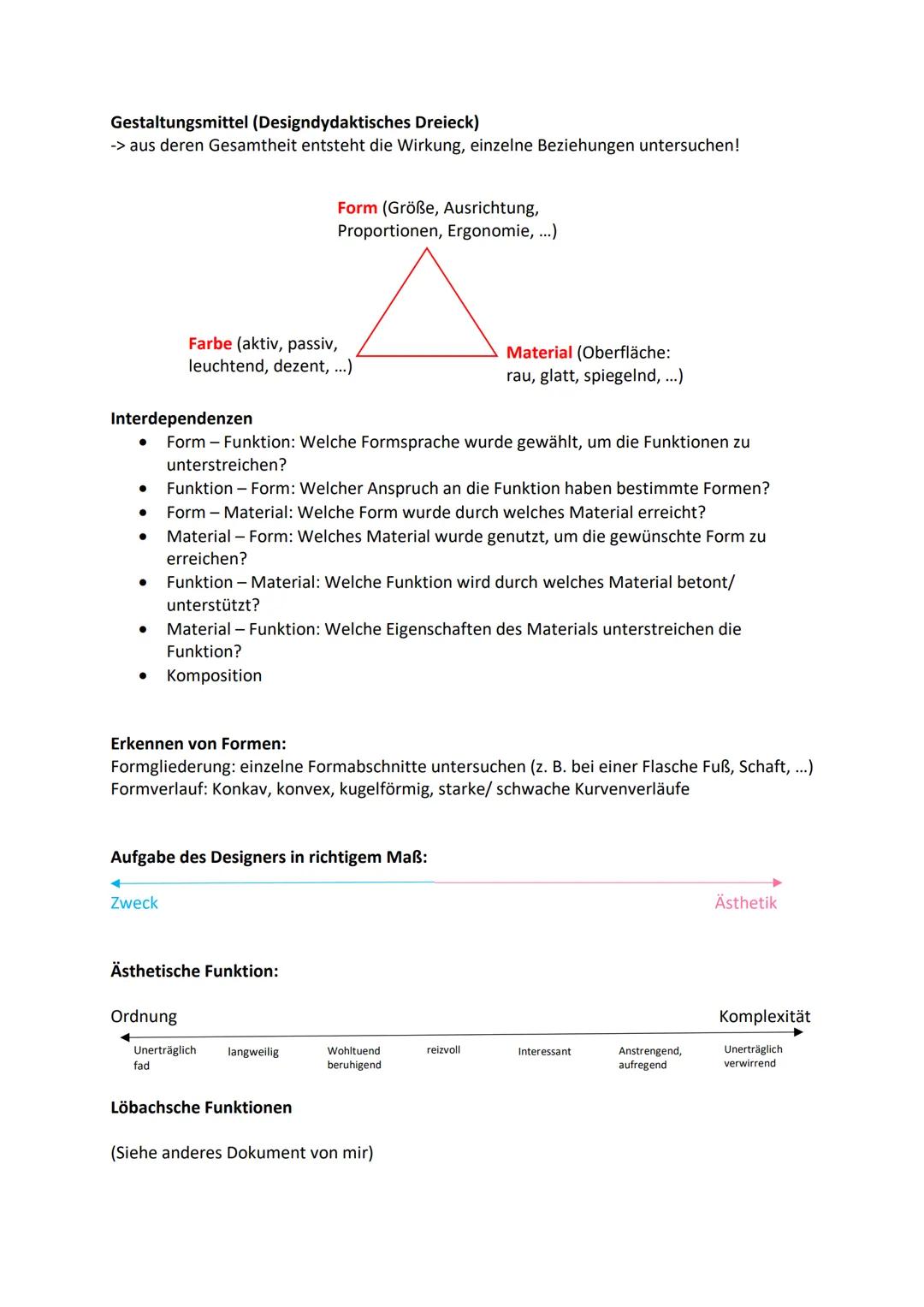# Abiturlernzettel Design

Design bezeichnet die formgerechte und funktionale Gestaltgebung eines Gebrauchs-
gegenstandes. Das Design wird i