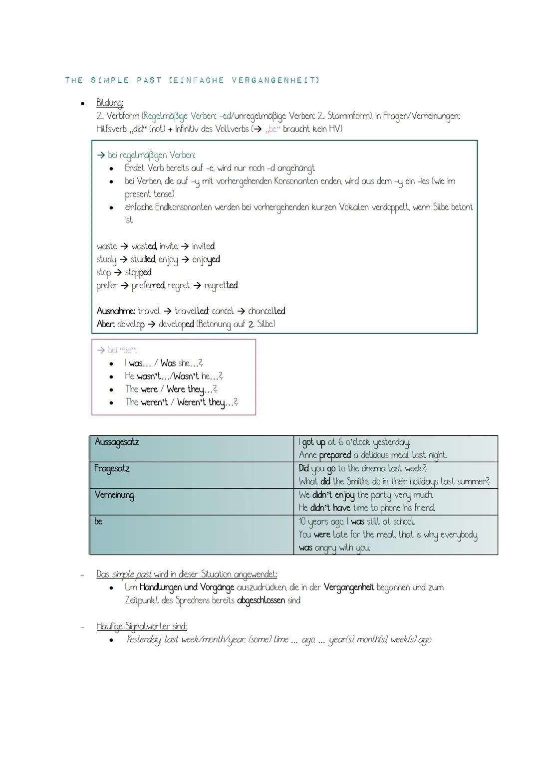 DIE ZEITFORMEN DES VOLLVERBS
Es gibt Unterschiede zwischen den grammatikalischen Zeitformen (=tenses) und der wirklichen Zeit (z.B.:
present