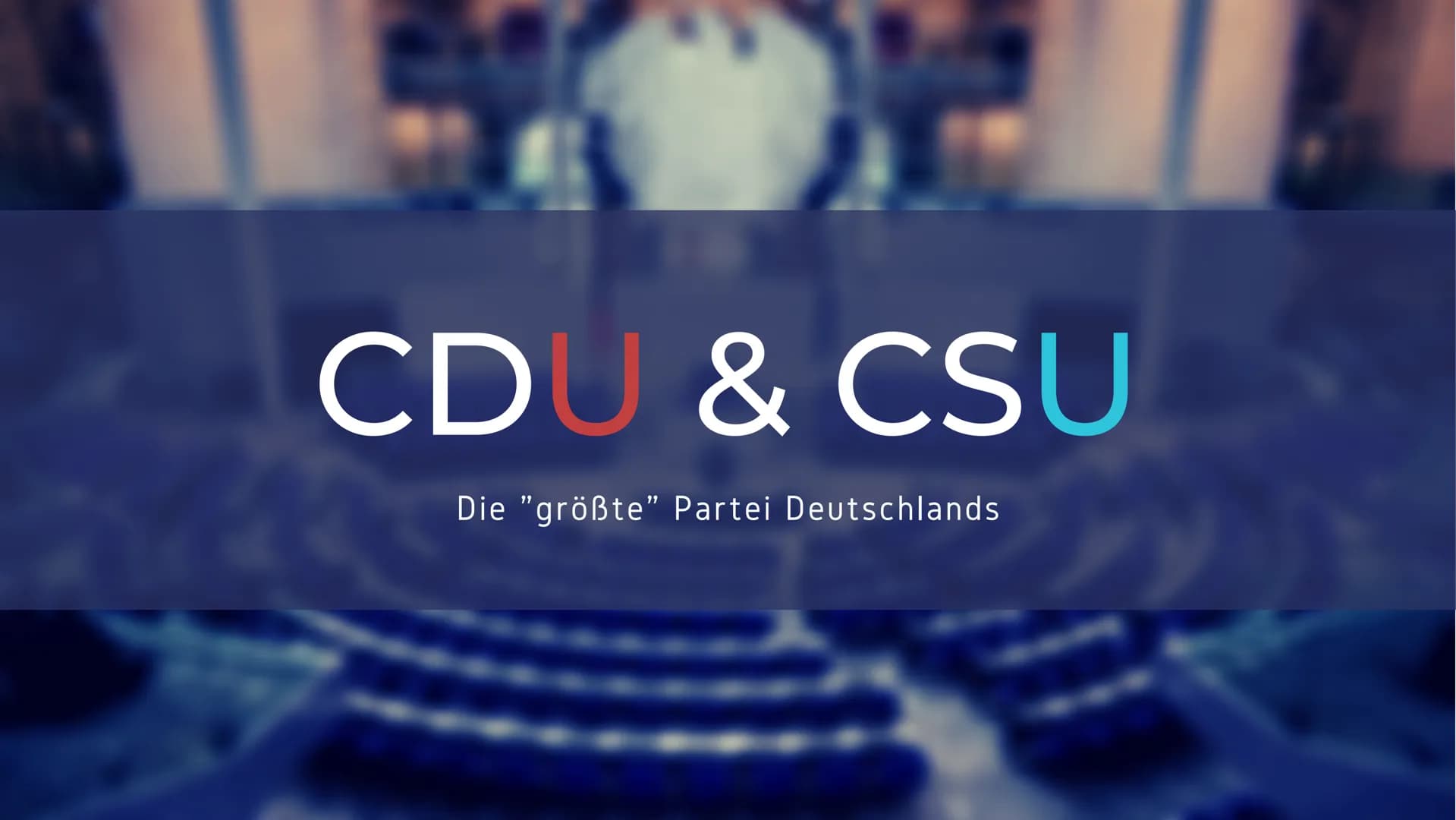 CDU & CSU
Die "größte" Partei Deutschlands VERLAUF
Was euch erwartet
Wer sind CDU & CSU?
Geschichte
Grundwerte
● Aktuelles
● Ziele
KAS Chris