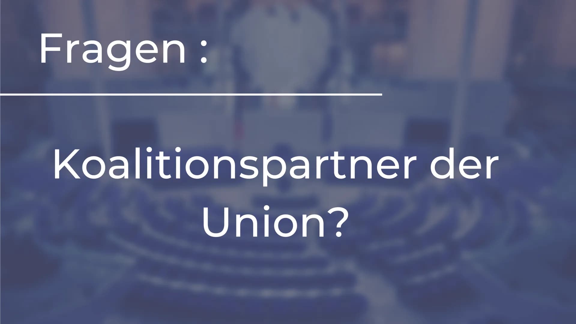 CDU & CSU
Die "größte" Partei Deutschlands VERLAUF
Was euch erwartet
Wer sind CDU & CSU?
Geschichte
Grundwerte
● Aktuelles
● Ziele
KAS Chris