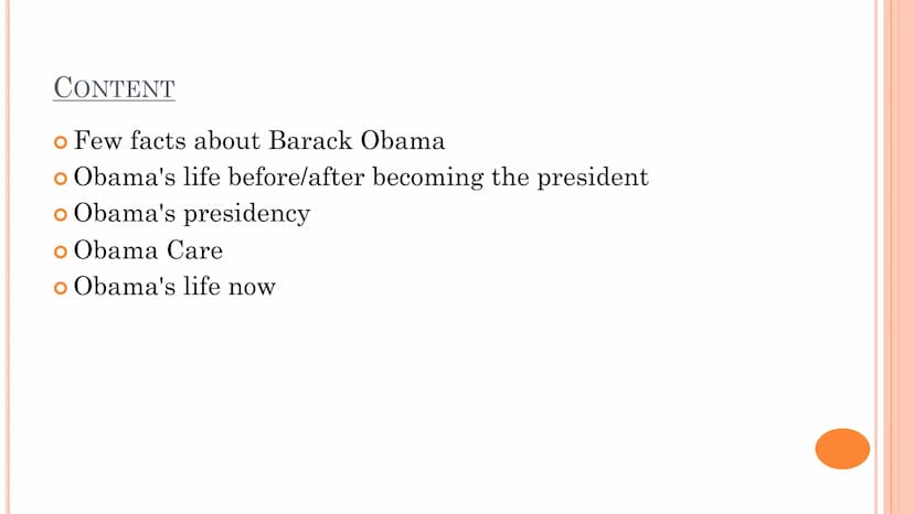 Barack Obama - changing the world
YES, WE CAN. CONTENT
o Few facts about Barack Obama
o Obama's life before/after becoming the president
o O