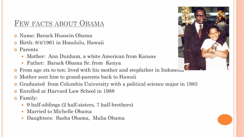 Barack Obama - changing the world
YES, WE CAN. CONTENT
o Few facts about Barack Obama
o Obama's life before/after becoming the president
o O
