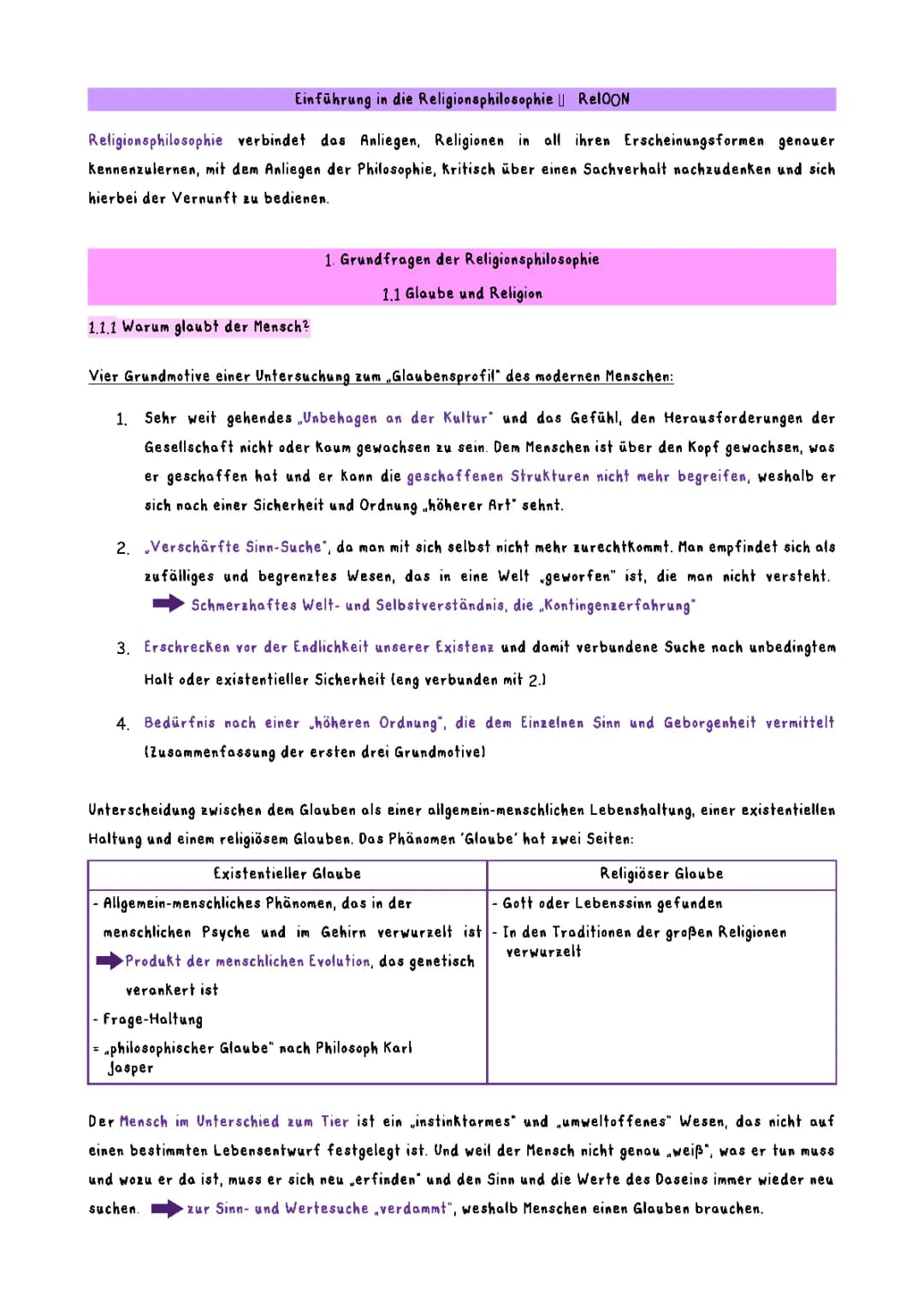 ILS Einführung in die Religionsphilosophie RelO 0N