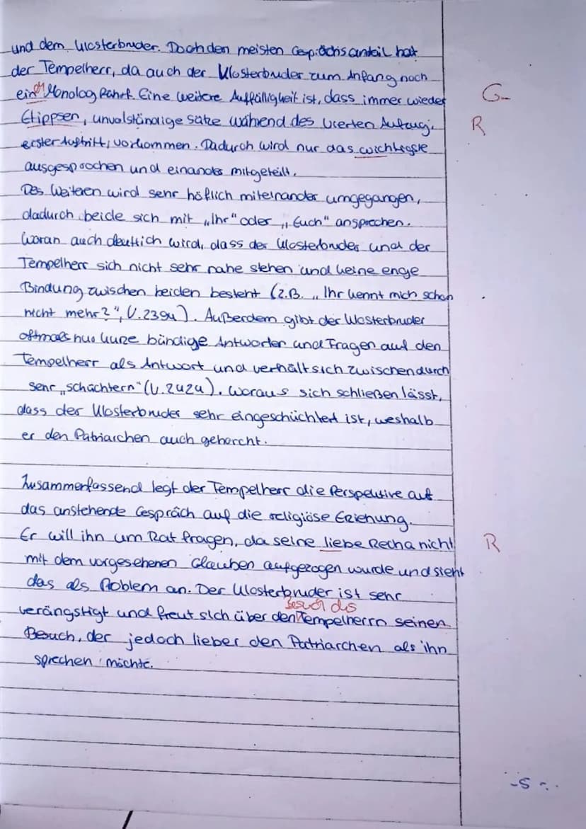Aufgabe 11
Bei dem mir vorliegenden Text handelt es sich um
den ersten Auftritt des Vierten Aufzug aus dem.
Drama, Nathan der Weise." Das Dr