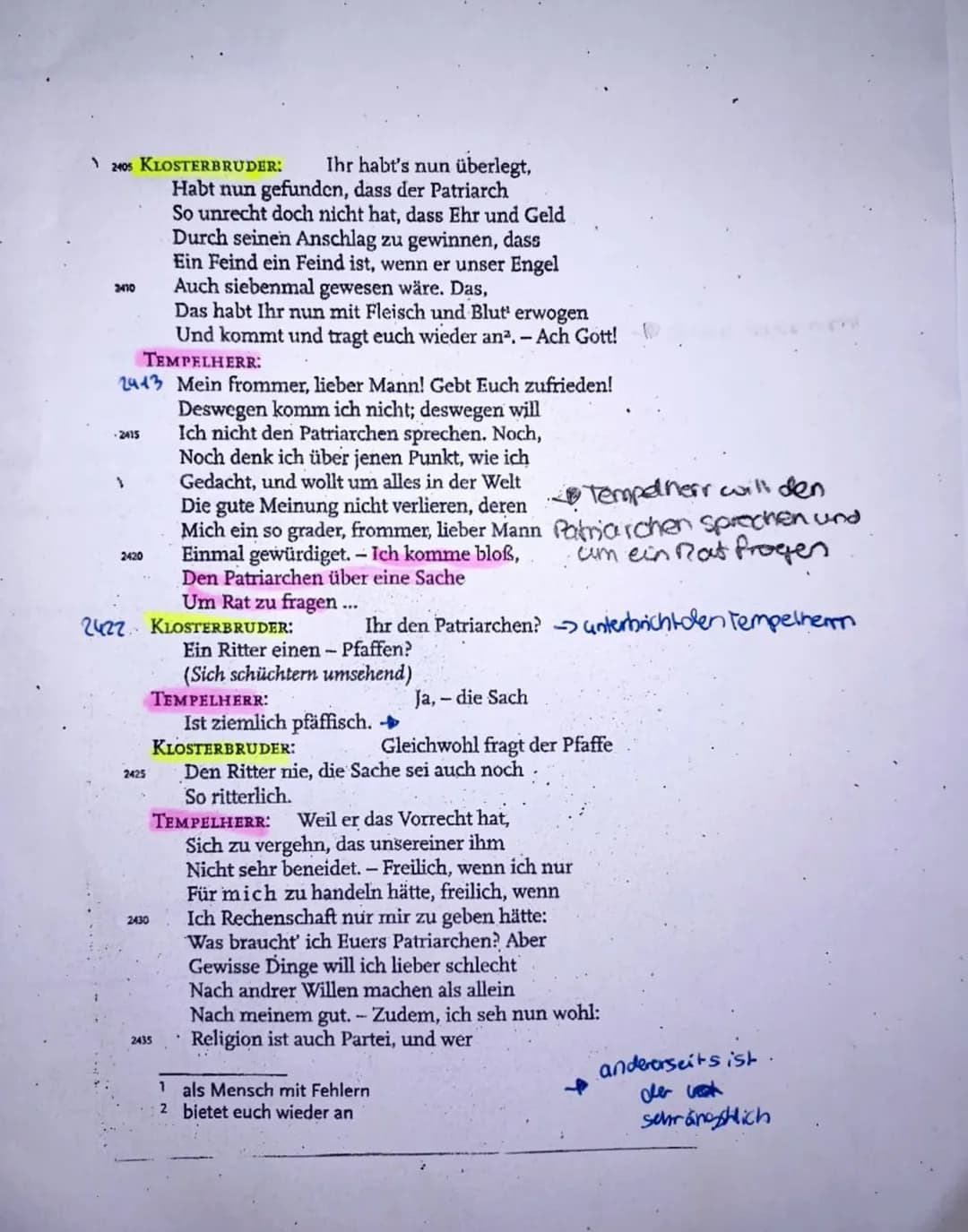 Aufgabe 11
Bei dem mir vorliegenden Text handelt es sich um
den ersten Auftritt des Vierten Aufzug aus dem.
Drama, Nathan der Weise." Das Dr