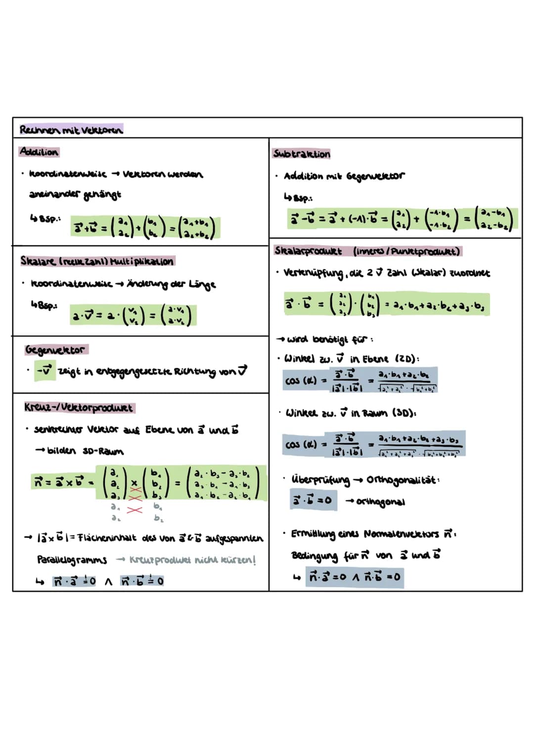 Gleichungssysteme
Kategorien von Gleichungssystemen
→ m Gleichungen; n unbekannte
quadratische -m=n
• unter bestimmt → m <n
Lösen von LGS
Ei