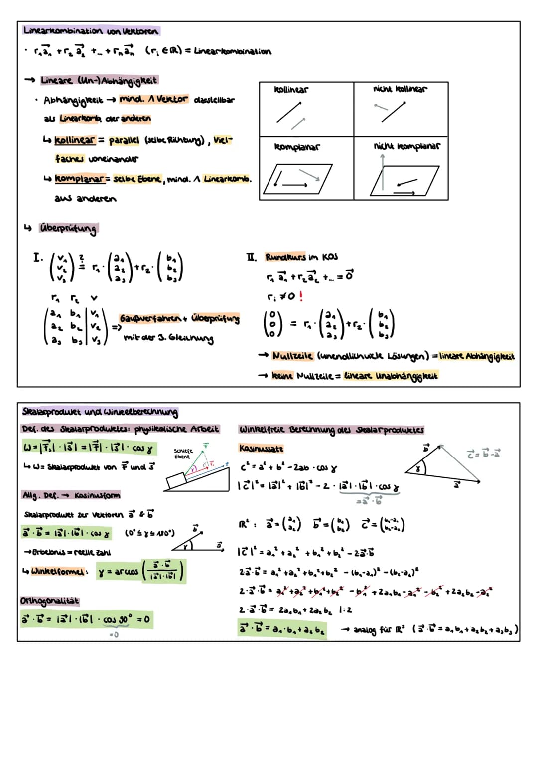 Gleichungssysteme
Kategorien von Gleichungssystemen
→ m Gleichungen; n unbekannte
quadratische -m=n
• unter bestimmt → m <n
Lösen von LGS
Ei