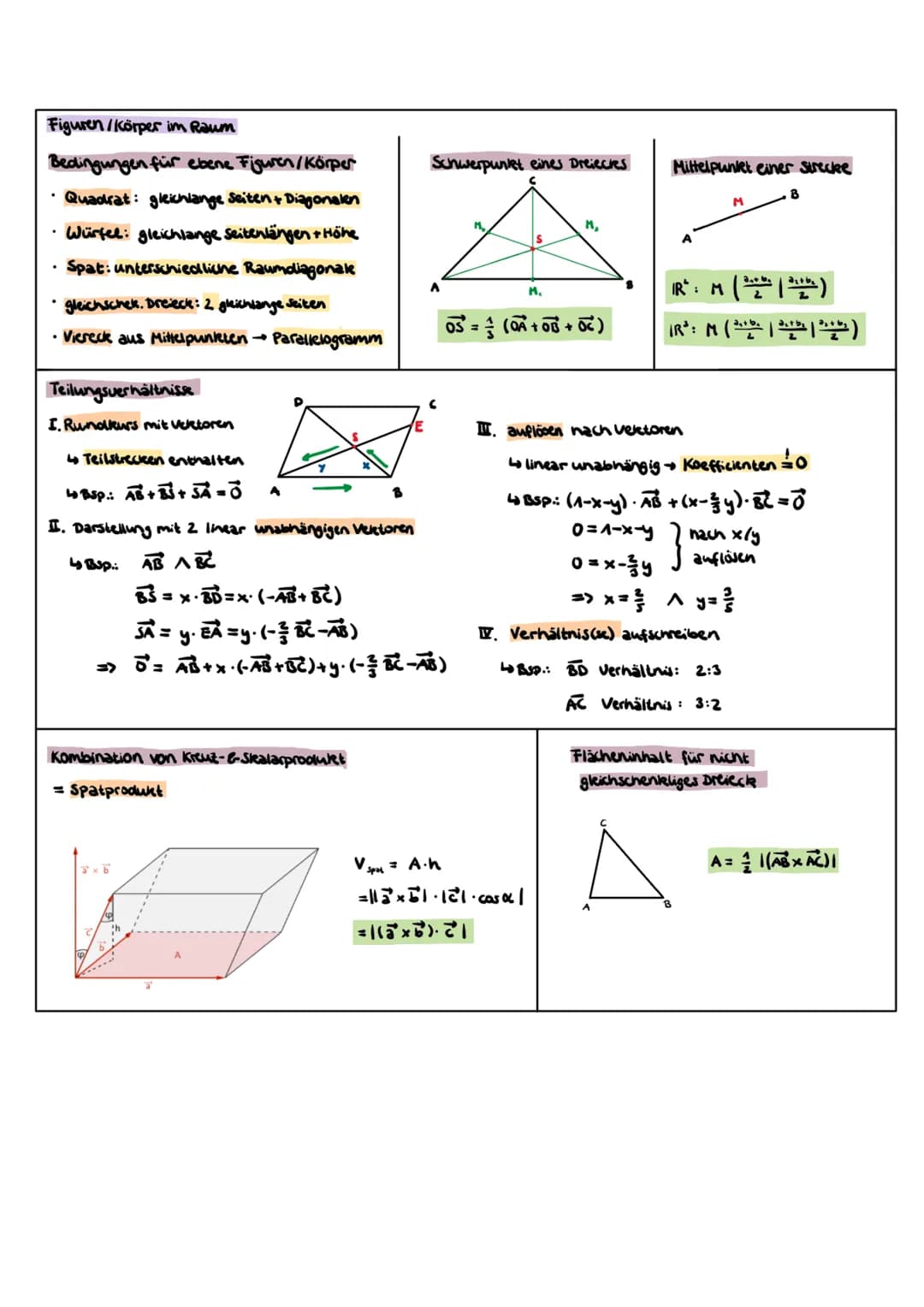 Gleichungssysteme
Kategorien von Gleichungssystemen
→ m Gleichungen; n unbekannte
quadratische -m=n
• unter bestimmt → m <n
Lösen von LGS
Ei