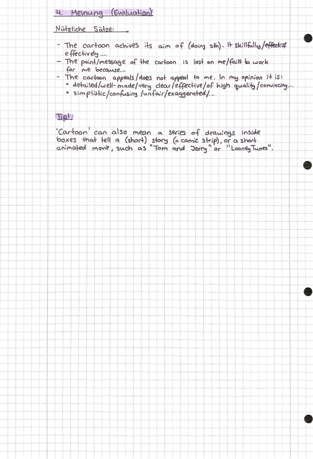 cartoo
toon analysis
Cartoon
1. Einleitung (Introduction)
caption-
Nützliche Sätze:
- was drawn by (name of cartoonist).
- was published/app