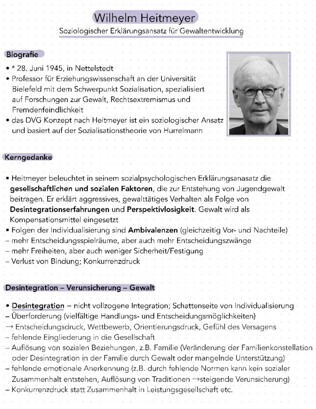 Wilhelm Heitmeyer - Theorie