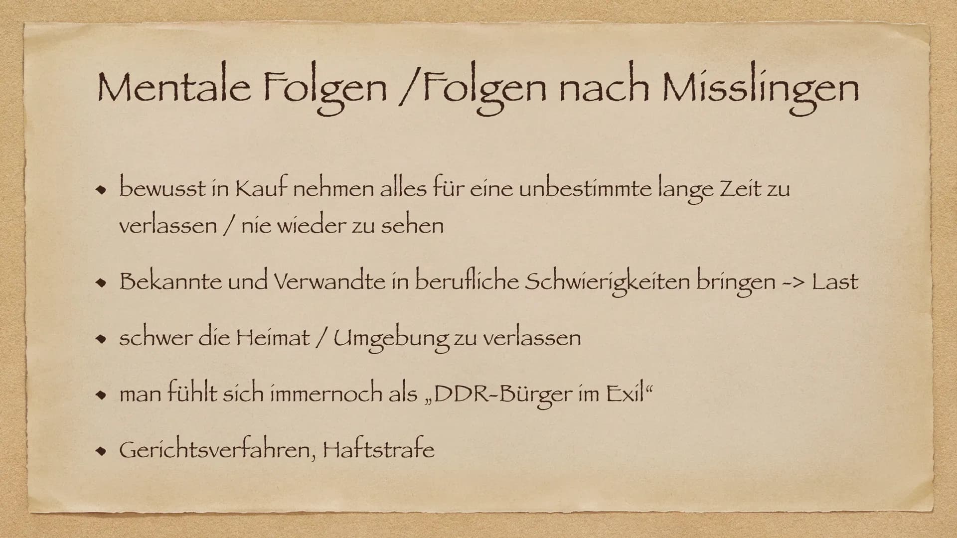 Flucht und Ausreise
In der DDR
AR Allgemein
◆ Gründe zum Flüchten
Fluchtmethoden
◆
• Mentale Folgen
Fall Peter Fechter
◆ Mauermuseum Berlin
