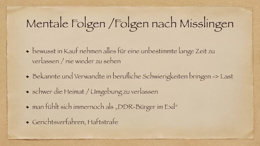 Flucht und Ausreise
In der DDR
AR Allgemein
◆ Gründe zum Flüchten
Fluchtmethoden
◆
• Mentale Folgen
Fall Peter Fechter
◆ Mauermuseum Berlin

