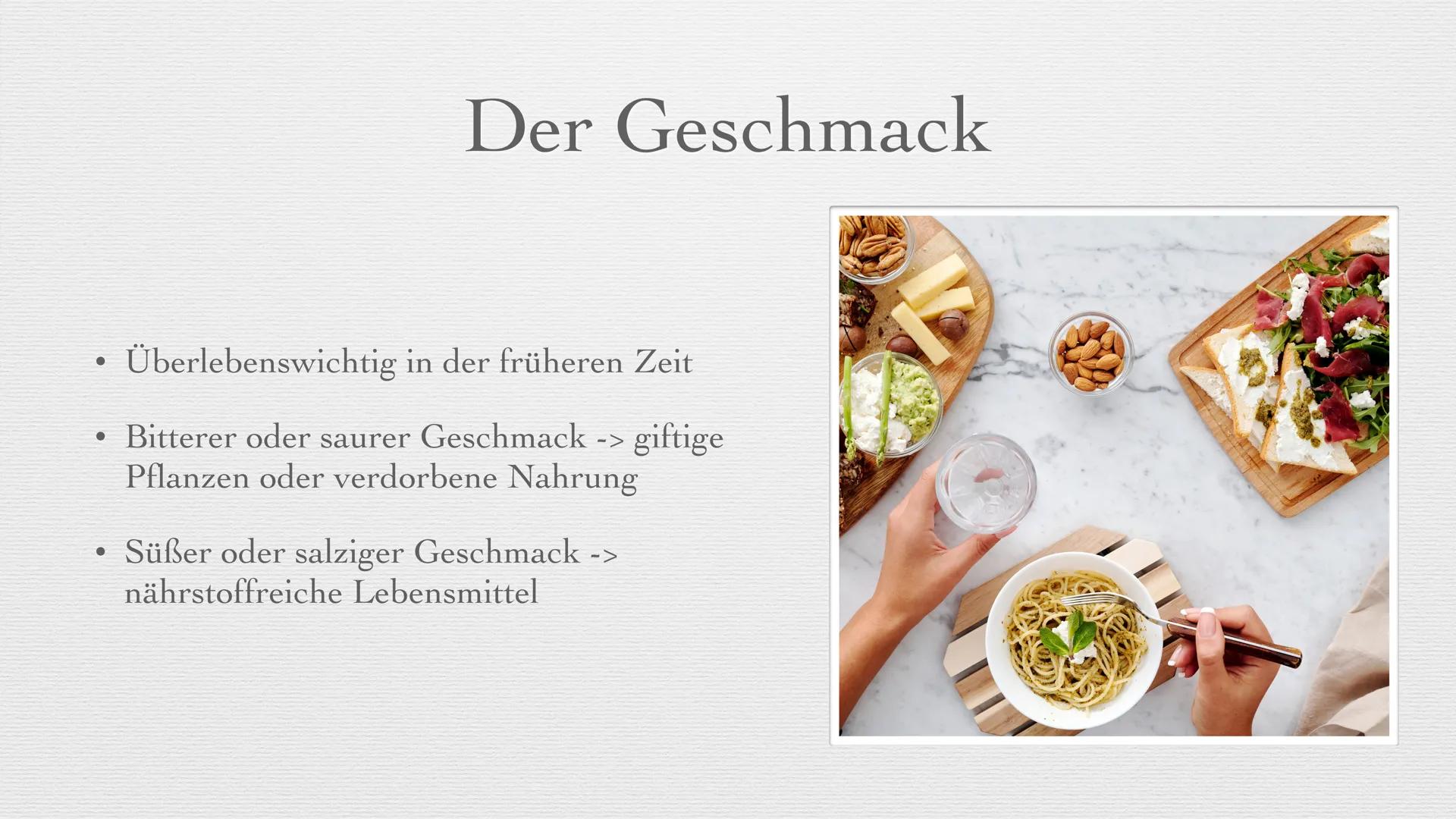 # Der Geschmackssinn

Eine Unterrichtsstunde Unterrichtsablauf

*   Grundlagen des Geschmackssinns
*   Mögliche Fehlfunktionen des Geschmack