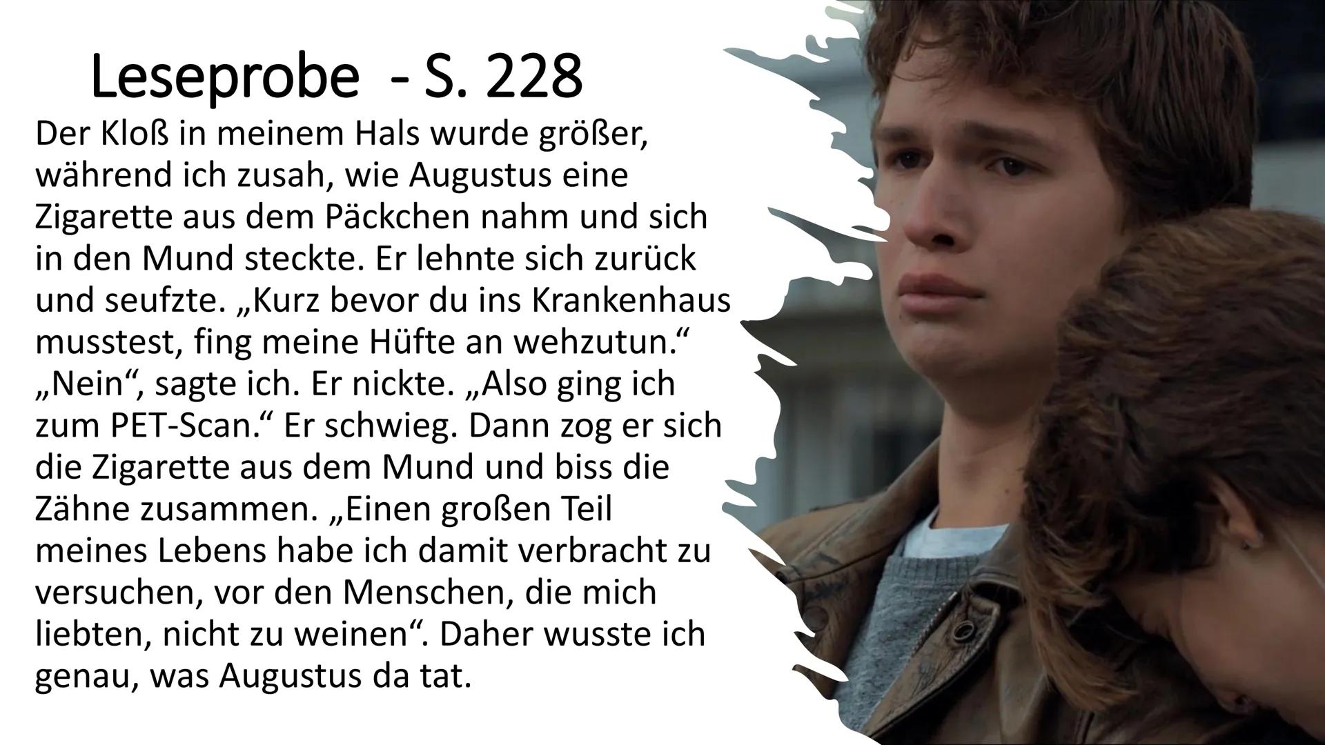 Das Schicksal ist ein
mieser Verräter Inhaltsverzeichnis
allgemeine Informationen
• Autor
●
Hauptpersonen
• Inhalt
●
Leseprobe
eigene Meinun