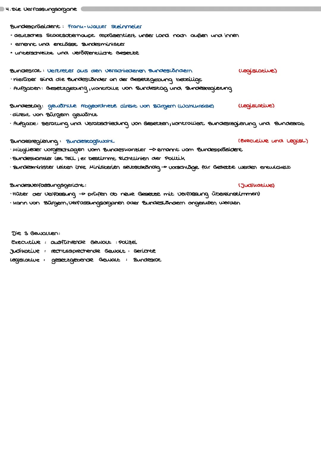 Die Verfassungsorgane 