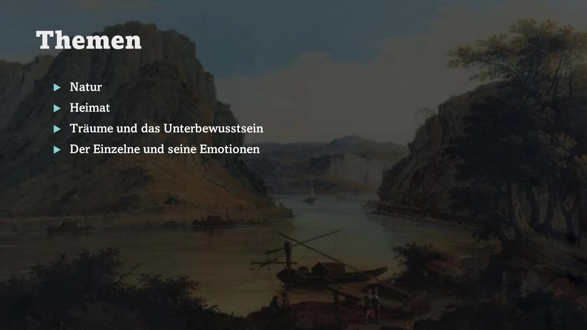 Die Literatur der
Romantik
18. 19. JAHRHUNDERT Gliederung
1. Allgemeines
2. Historischer Hintergrund
3. Philosophischer Hintergrund
4. Merkm