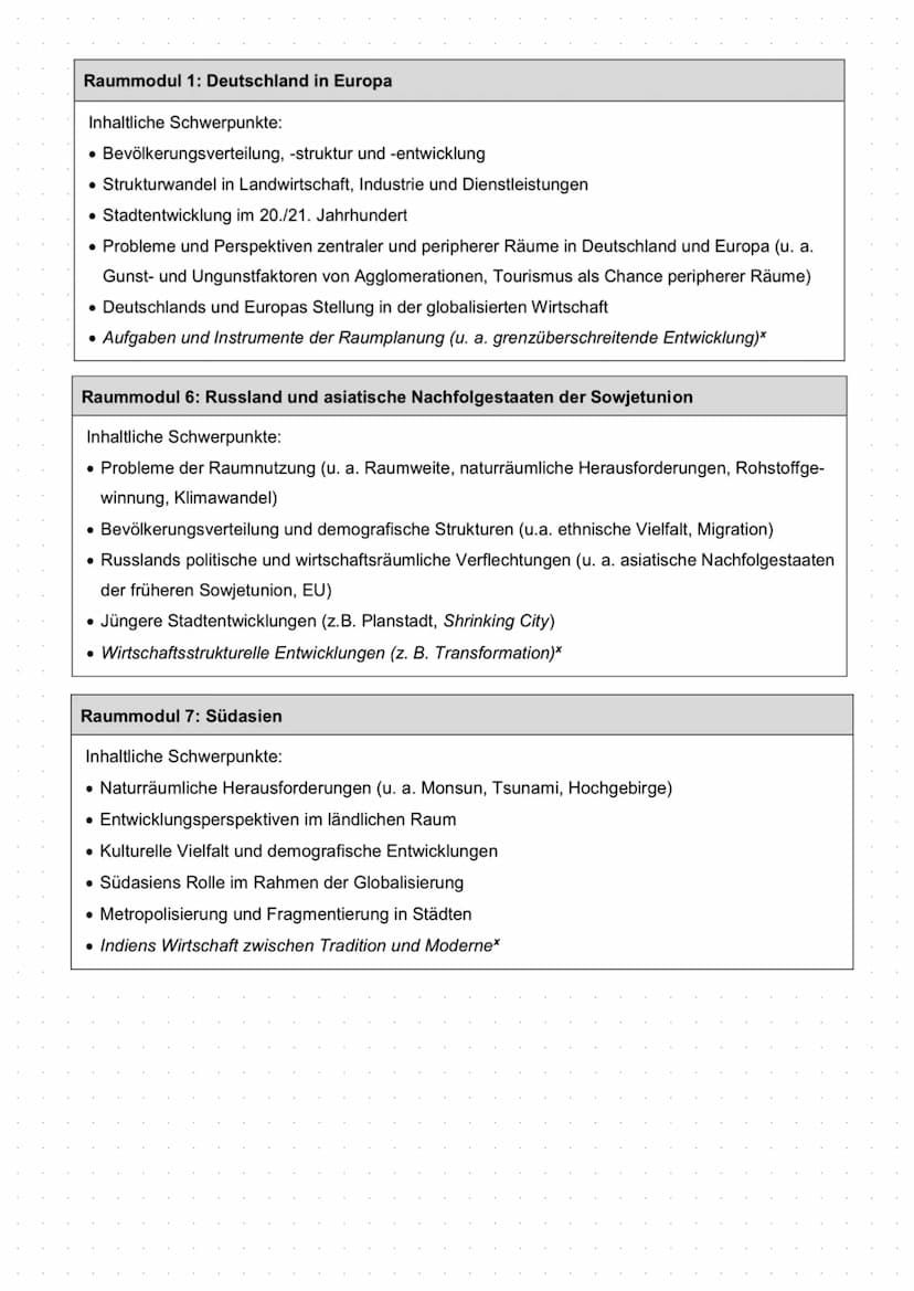 Erdkunde
P3 Erdkunde Raummodul 1: Deutschland in Europa
Inhaltliche Schwerpunkte:
• Bevölkerungsverteilung, -struktur und -entwicklung
• Str