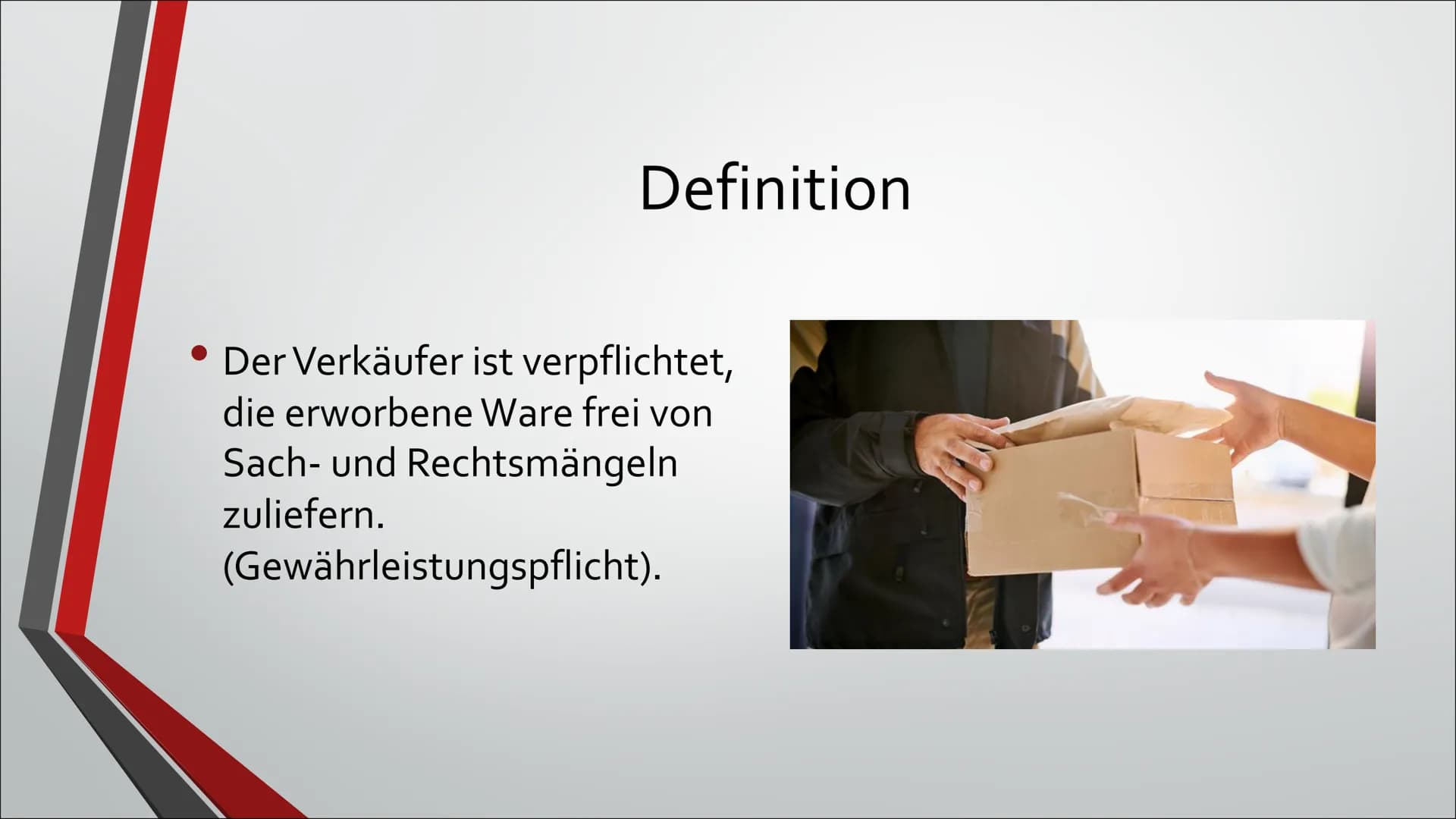 22.11.2019
Von x
Mangelhafte
Lieferung Inhaltsverzeichnis
1. Definition
2. Art der Mängel
3. Erkennbarkeit des Mangels
4. Pflichten des Käuf