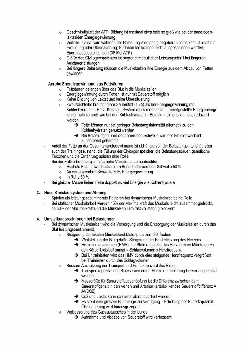 I. Wirkung des Ausdauertrainings:
Herz-Kreislauf System:
o Vergrößerung/ Verdickung des Herzmuskels - Sportherz
Erhöhung des Schlagvolumens 