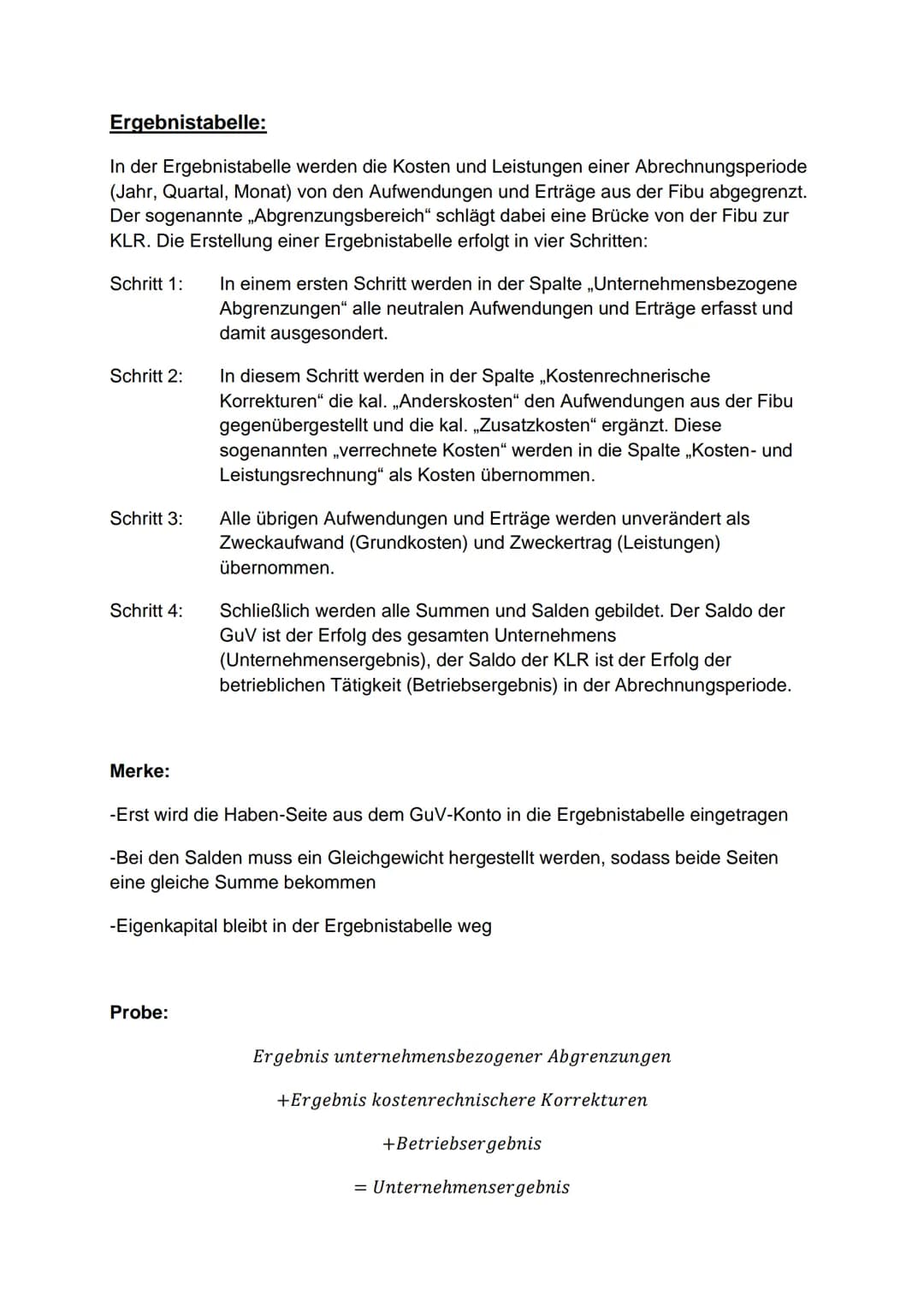 Lernzettel Praxis
Abgrenzung Fibu und KLR:
In der Finanzbuchhaltung (Fibu) werden alle sogenannten Geschäftsfälle (Ein- und
Verkäufe, Zahlun