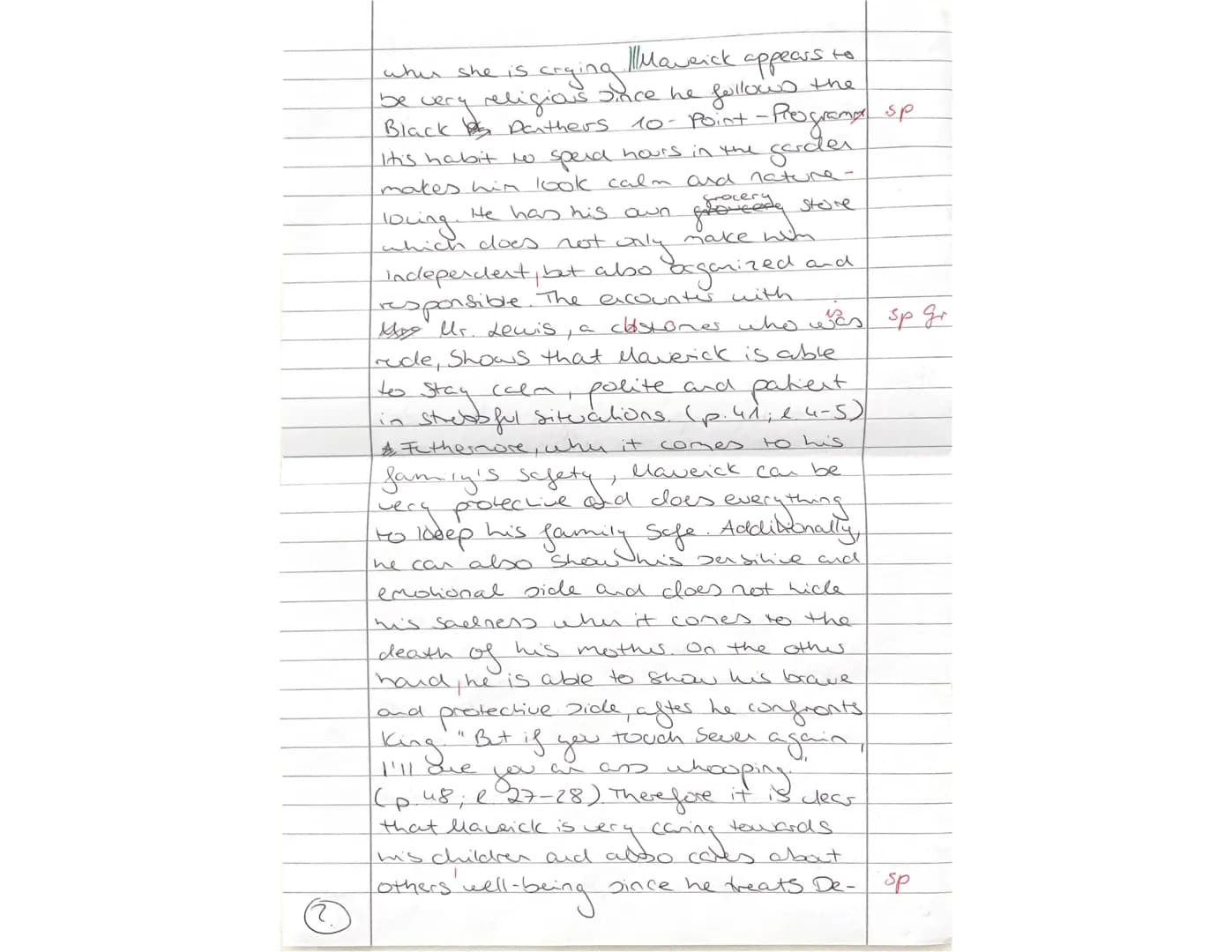 E2-PK2-Growing up - 1. Klausur 14.03.2023 - Name: Bea Akut
fiku
10 P.
13
8
(60%) -> Mark:
Content:
Tasks:
1. Write a characterization of Mav