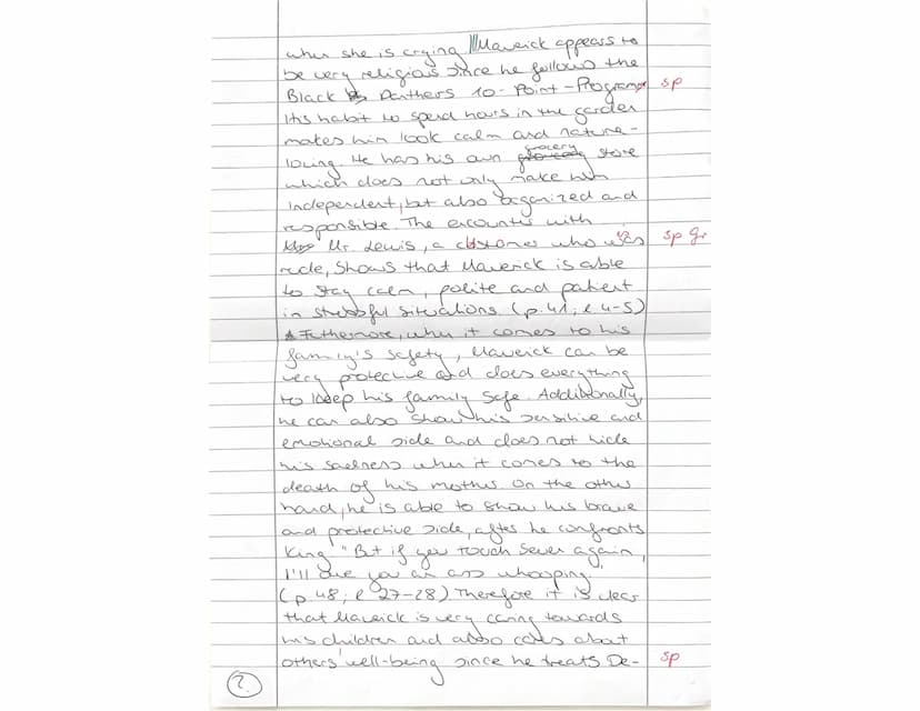 E2-PK2-Growing up - 1. Klausur 14.03.2023 - Name: Bea Akut
fiku
10 P.
13
8
(60%) -> Mark:
Content:
Tasks:
1. Write a characterization of Mav