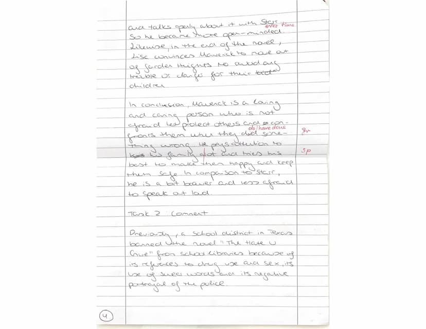 E2-PK2-Growing up - 1. Klausur 14.03.2023 - Name: Bea Akut
fiku
10 P.
13
8
(60%) -> Mark:
Content:
Tasks:
1. Write a characterization of Mav
