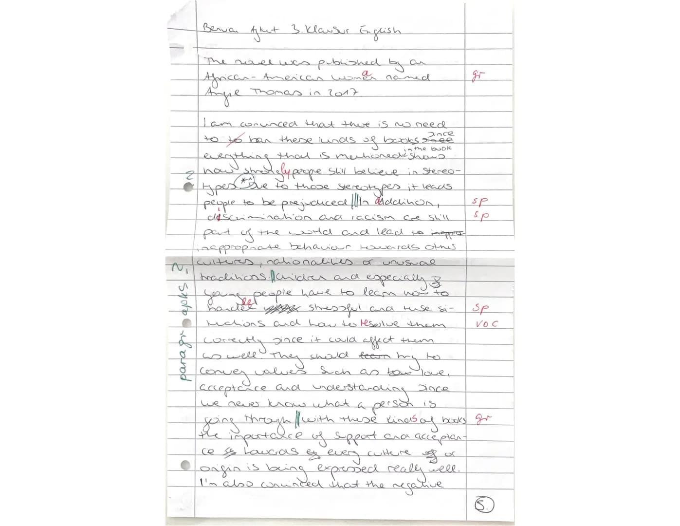 E2-PK2-Growing up - 1. Klausur 14.03.2023 - Name: Bea Akut
fiku
10 P.
13
8
(60%) -> Mark:
Content:
Tasks:
1. Write a characterization of Mav