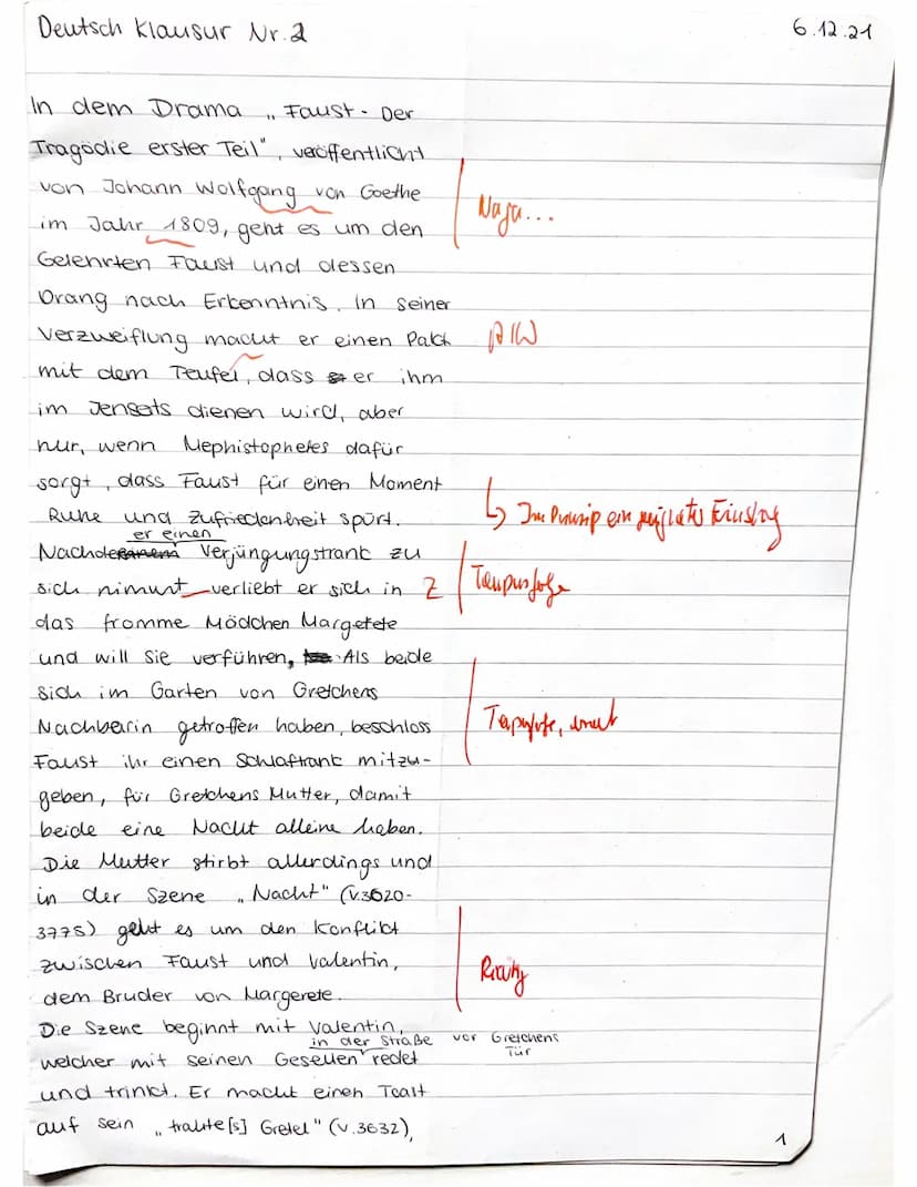 Kurs
06.12.2021
12
DE
2 (eN),
2021/22,
1.
Semester
Klausur Nr. 1
Die Literatur des 18. Jahrhunderts - von der Aufklärung zur Romantik
Dramen