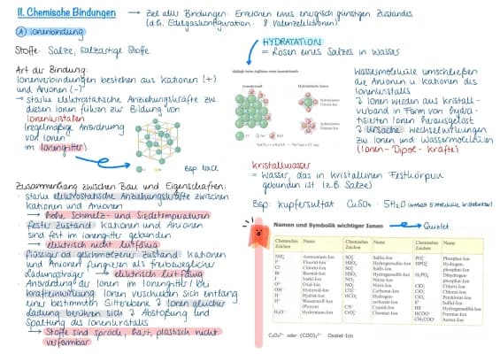 Know Chemische Bindungen, Hybridisierung, Zwischenmolekulare Kräfte, Löslichkeit - Abizusammenfassung thumbnail