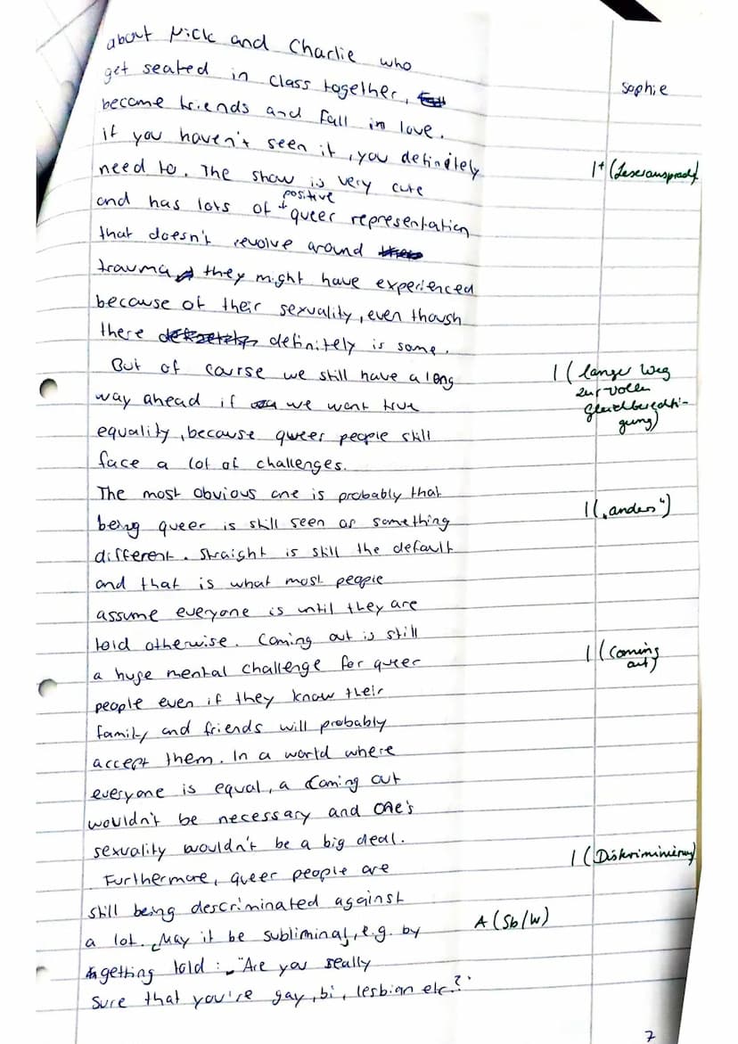 En22 (Hz)
Sophie
Food for thought
by MYLES FORMBY (2004)
15
35
Exam No 1 (Boy Erased)
Walking through the park on my way to work, I pause to