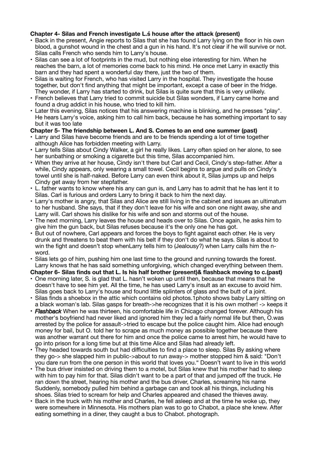 Chapter 1- an introduction to Larry Ott (present)
• Larry is a 41-year-old man who lives alone in rural Mississippi
spends his morning doing