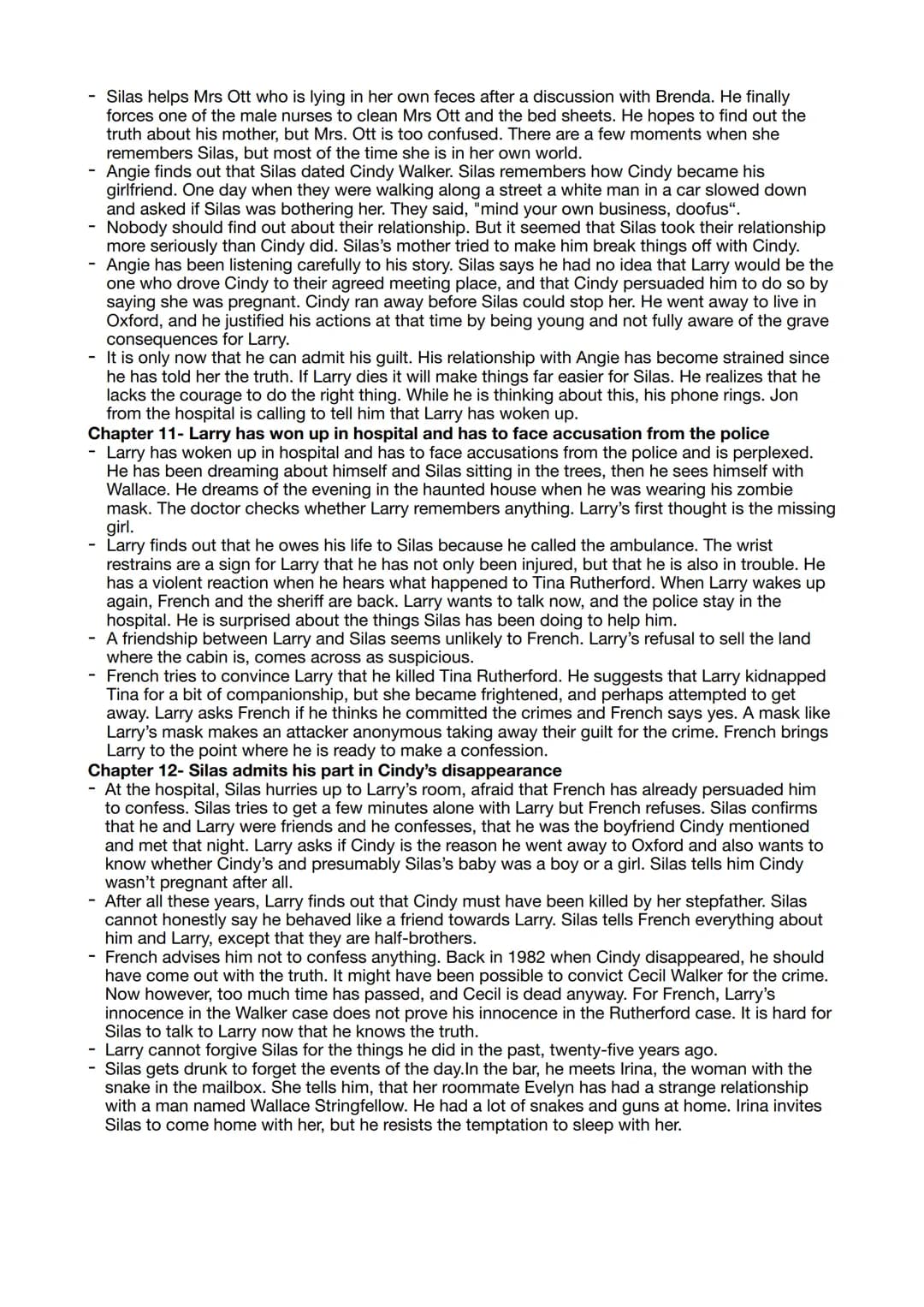 Chapter 1- an introduction to Larry Ott (present)
• Larry is a 41-year-old man who lives alone in rural Mississippi
spends his morning doing