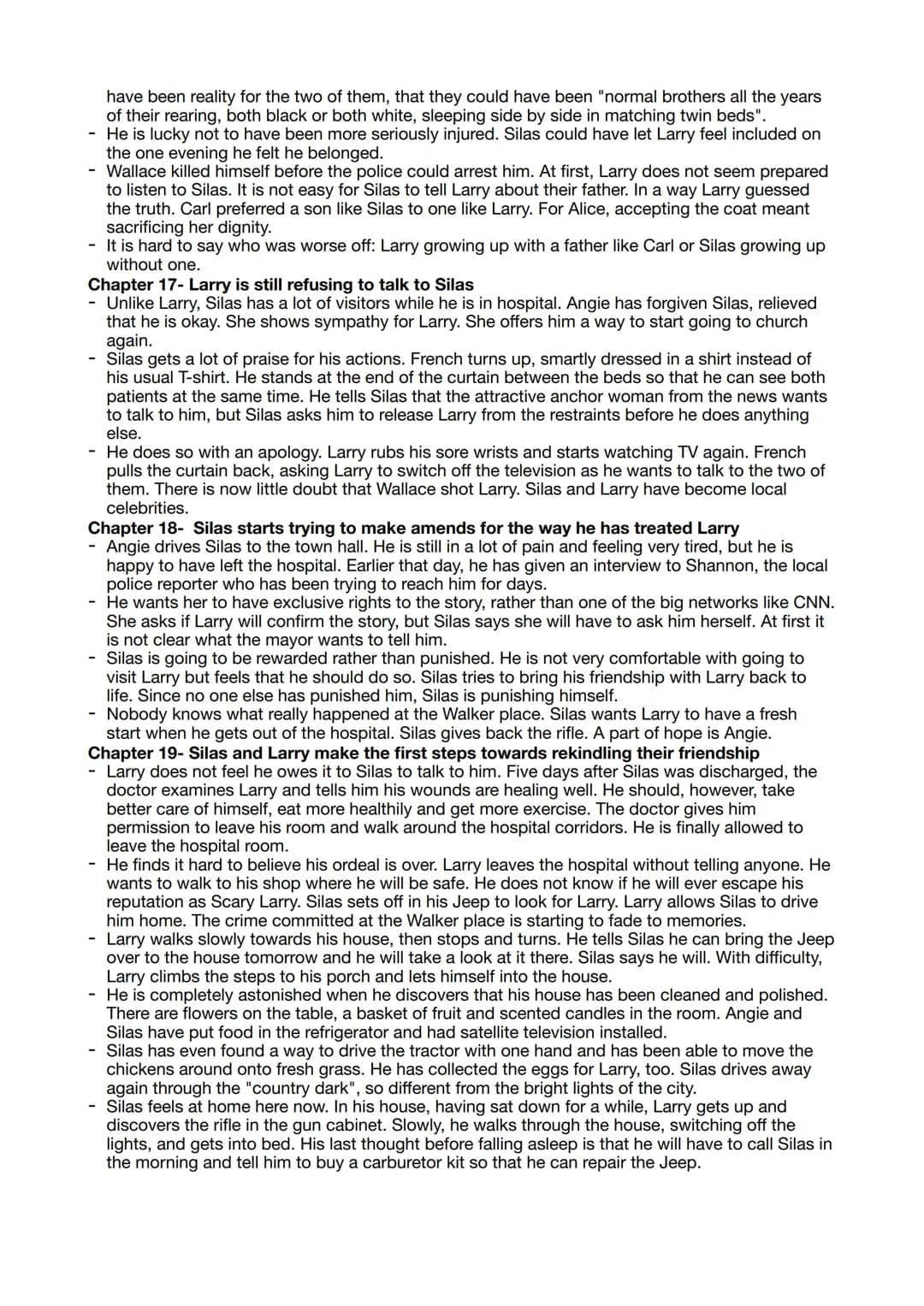 Chapter 1- an introduction to Larry Ott (present)
• Larry is a 41-year-old man who lives alone in rural Mississippi
spends his morning doing