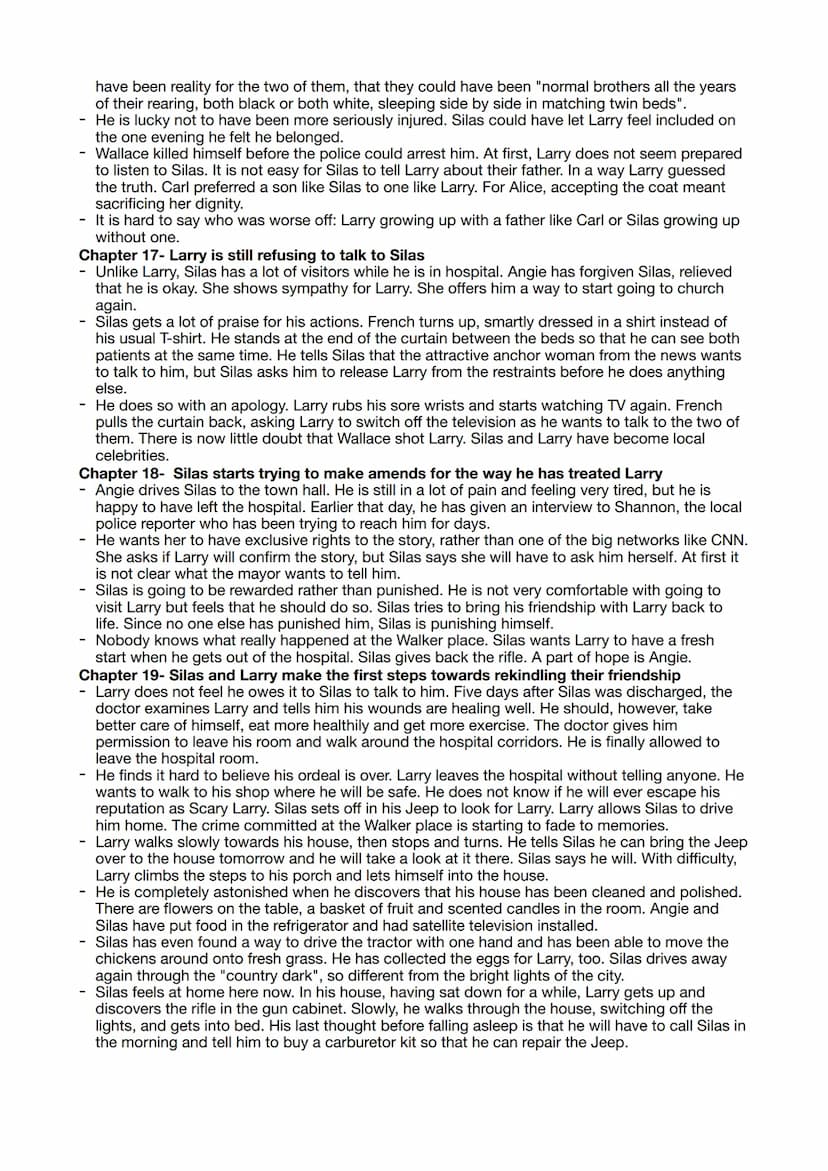 Chapter 1- an introduction to Larry Ott (present)
• Larry is a 41-year-old man who lives alone in rural Mississippi
spends his morning doing