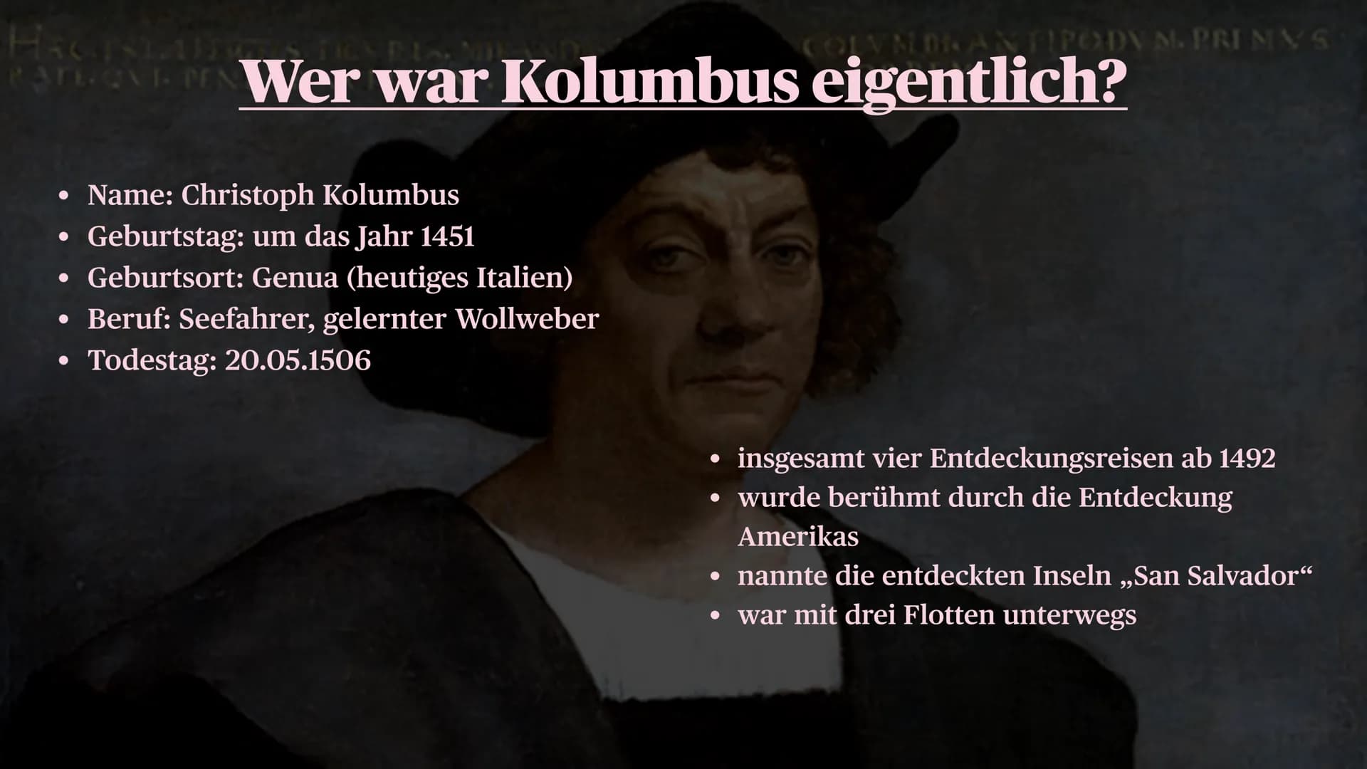 Christoph Kolumbus: Zusammenfassung, Route und Entdeckungen