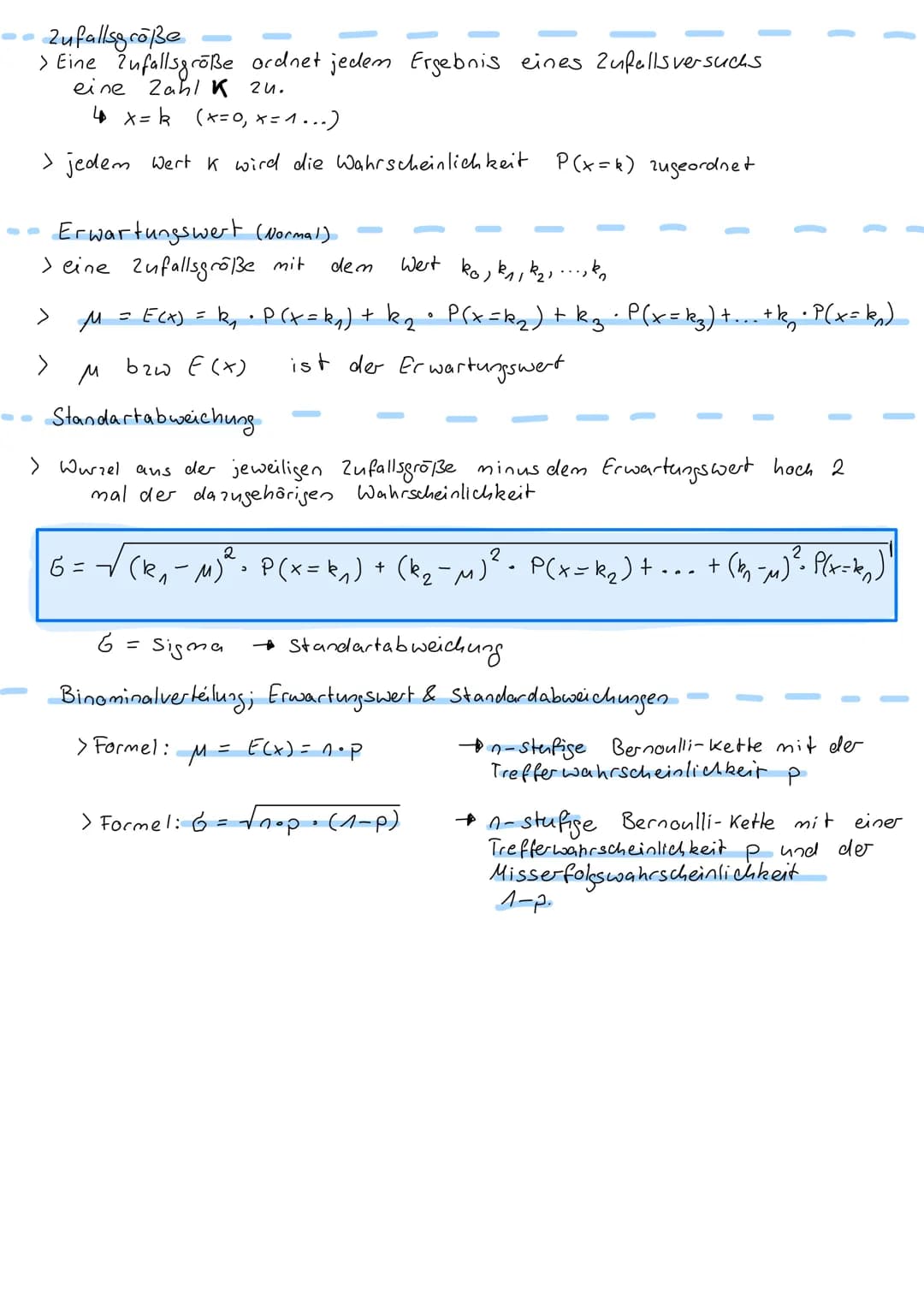 MATHE Stochastk
Häufigkeiten
> absolute Häufigkeit; Anzahl des Auftretens eines Ereignisses
(Hx(n))
> relative Haufigkeit; Bestimmt wie groß