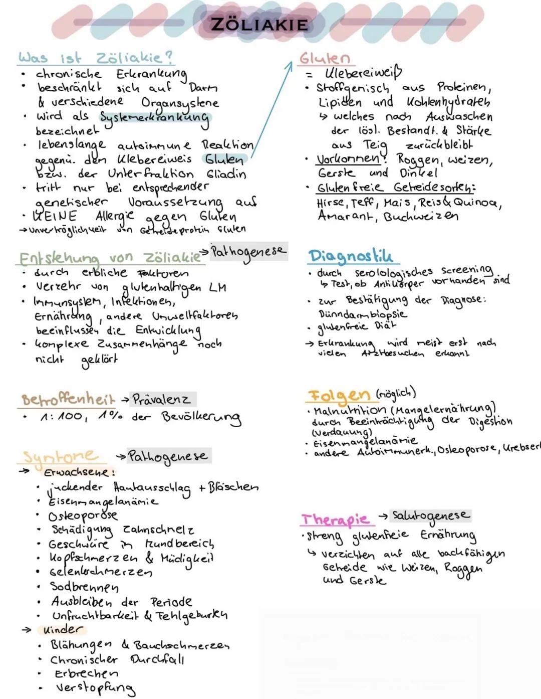 # ZÖLIAKIE

Was ist Zöliakie?
*   chronische Erkrankung.
*   beschränkt sich auf Darm
& verschiedene Organsystene
wird als Systemerkrankung
