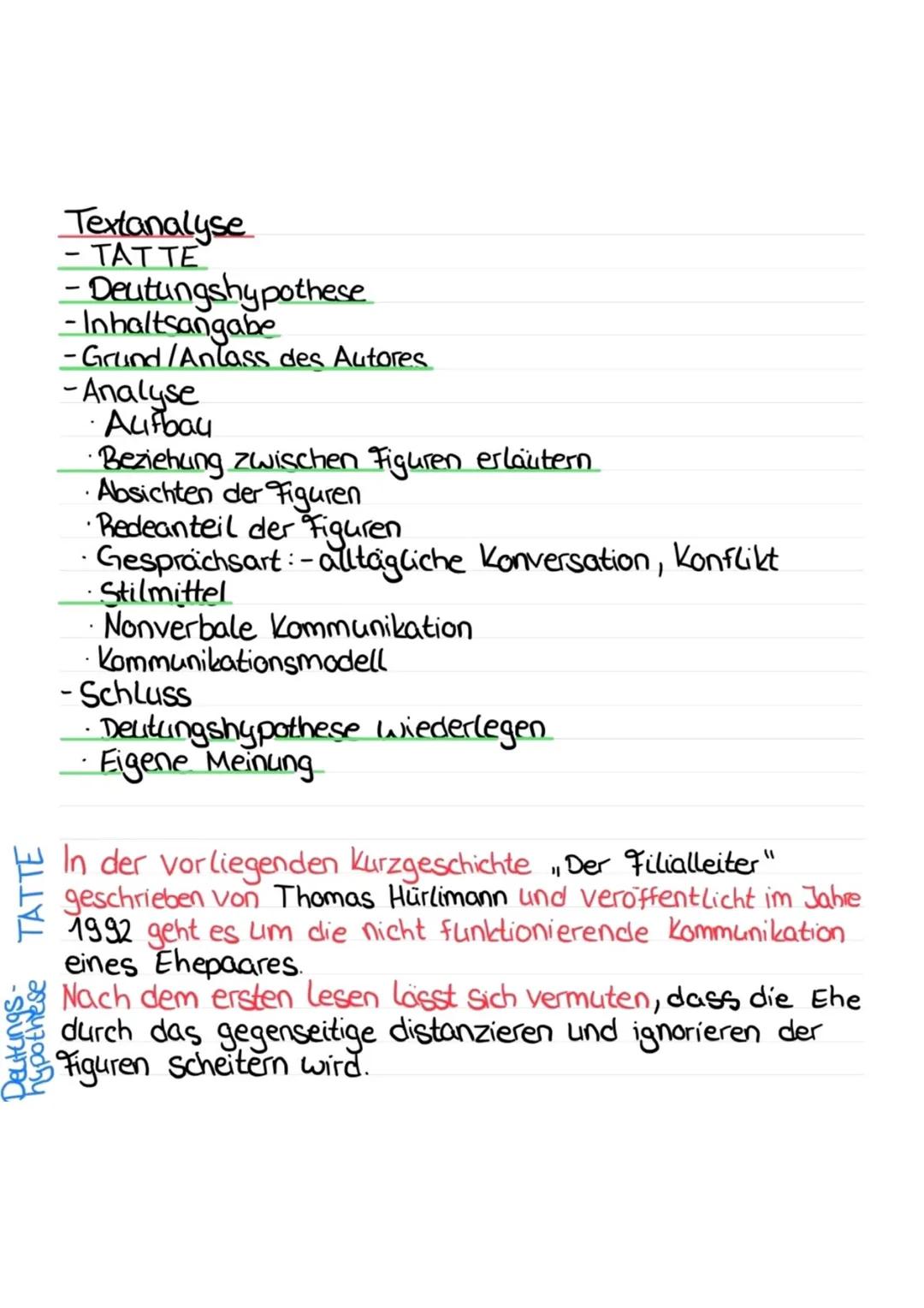 hypothese TATTE
Deutungs-
Textanalyse
-TATTE
- Deutungshypothese
-Inhaltsangabe
-Grund/Anlass des Autores
-Analyse
Aufbay
• Beziehung zwisch