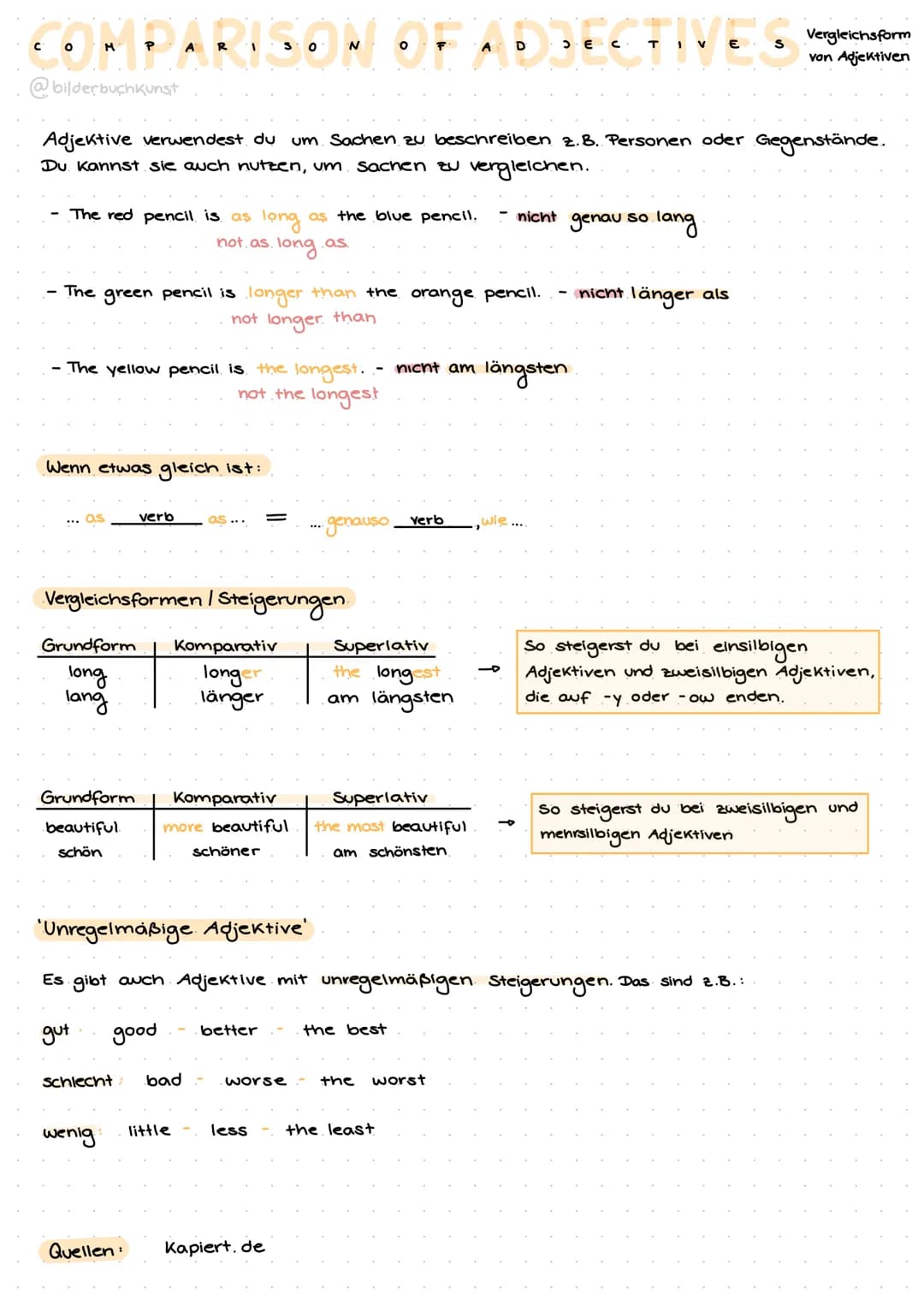 COMPARISON OF AD DECTIVESW
Adjektive verwendest du um Sachen zu beschreiben z. B. Personen oder Gegenstände.
Du kannst sie auch nutzen, um S
