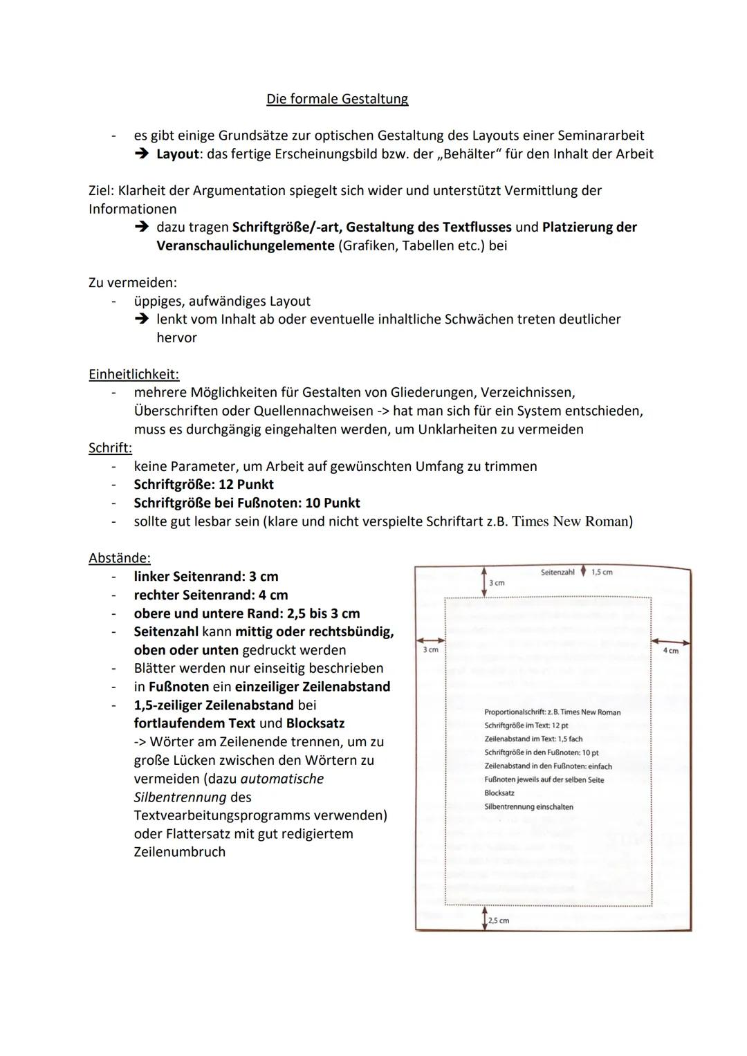 Formalitäten einer Seminararbeit 