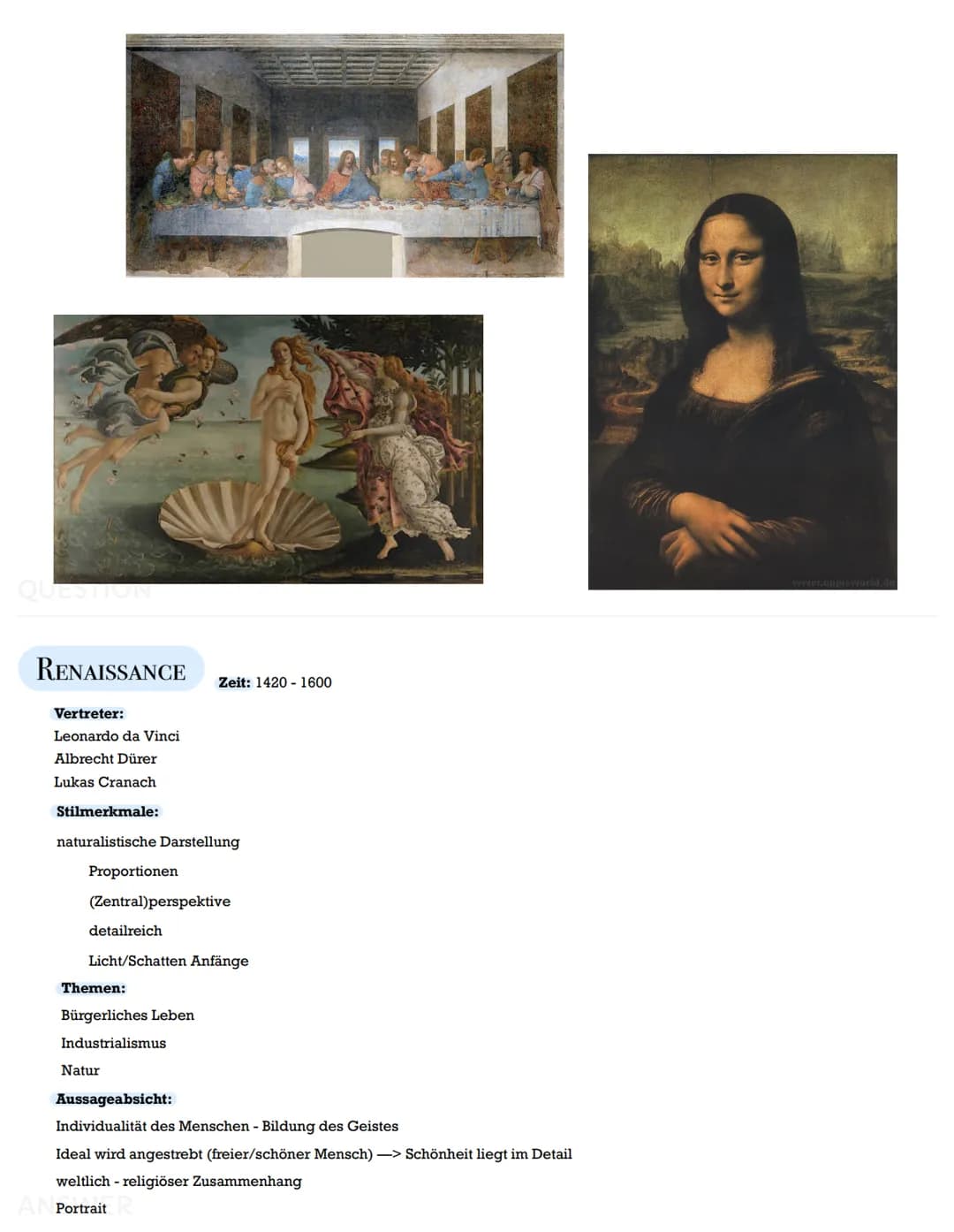 thomas-thathias igums mind is
QUESTION
MITTELALTER
Vertreter:
Giotto
Jean Fouquet
Jean Malouel
Stilmerkmale:
Kaum Individualität
Farben oft 