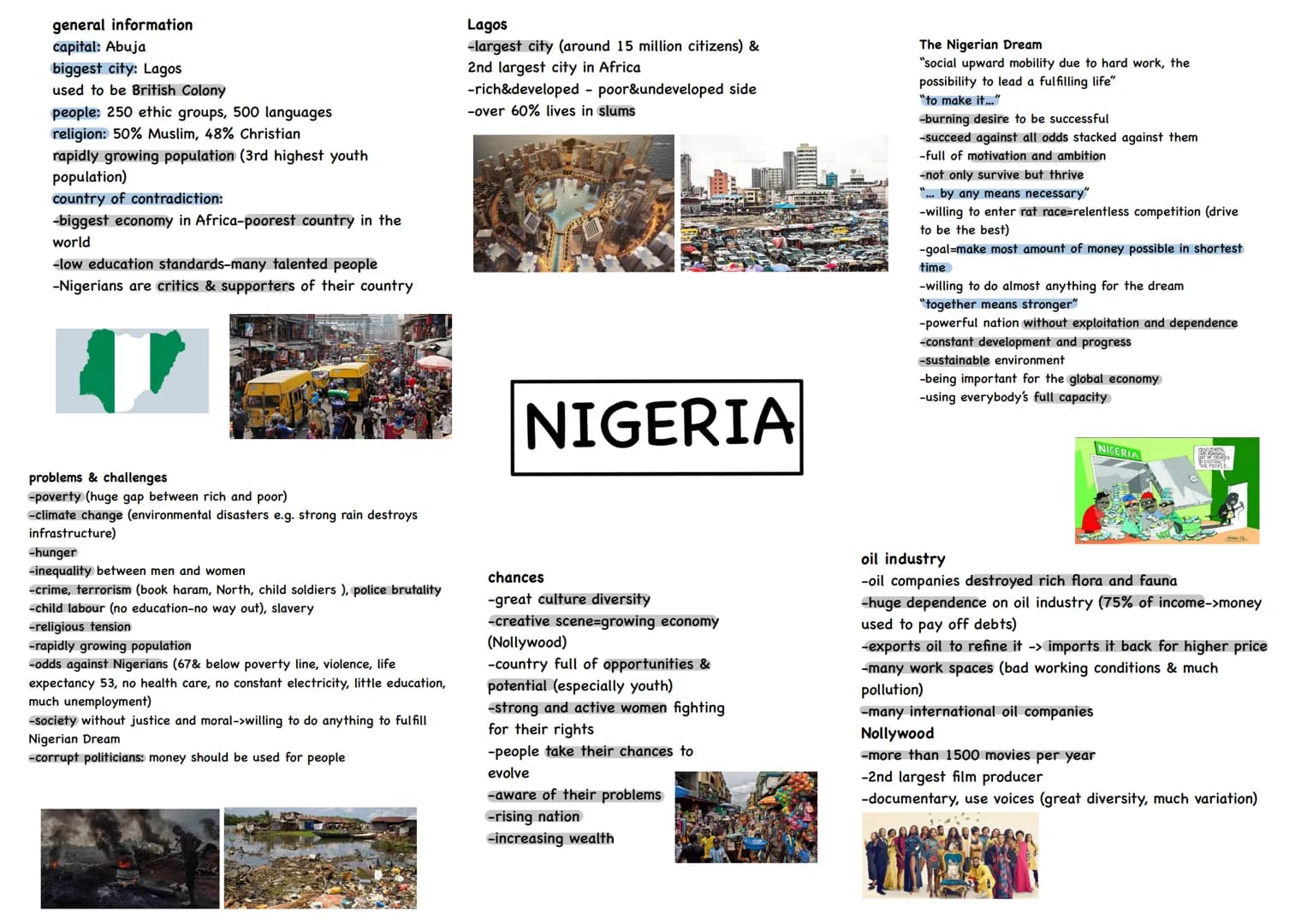 general information
capital: Abuja
biggest city: Lagos
used to be British Colony
people: 250 ethic groups, 500 languages
religion: 50% Musli