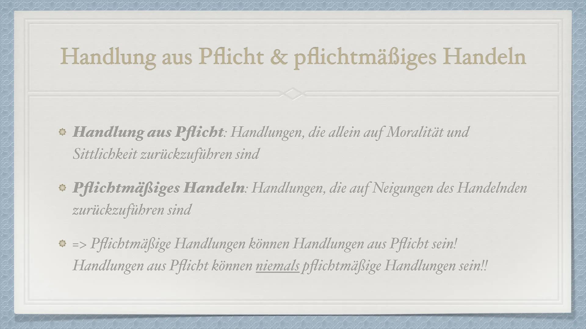 Der kategorische Imperativ
von Immanuel Kant Immanuel Kant
* Geboren: 22.04.1724 in Preußen
Gestorben: 12.02.1804
Deutscher Philosoph der Au