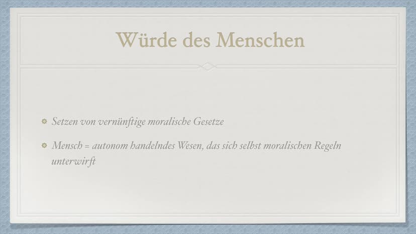 Der kategorische Imperativ
von Immanuel Kant Immanuel Kant
* Geboren: 22.04.1724 in Preußen
Gestorben: 12.02.1804
Deutscher Philosoph der Au